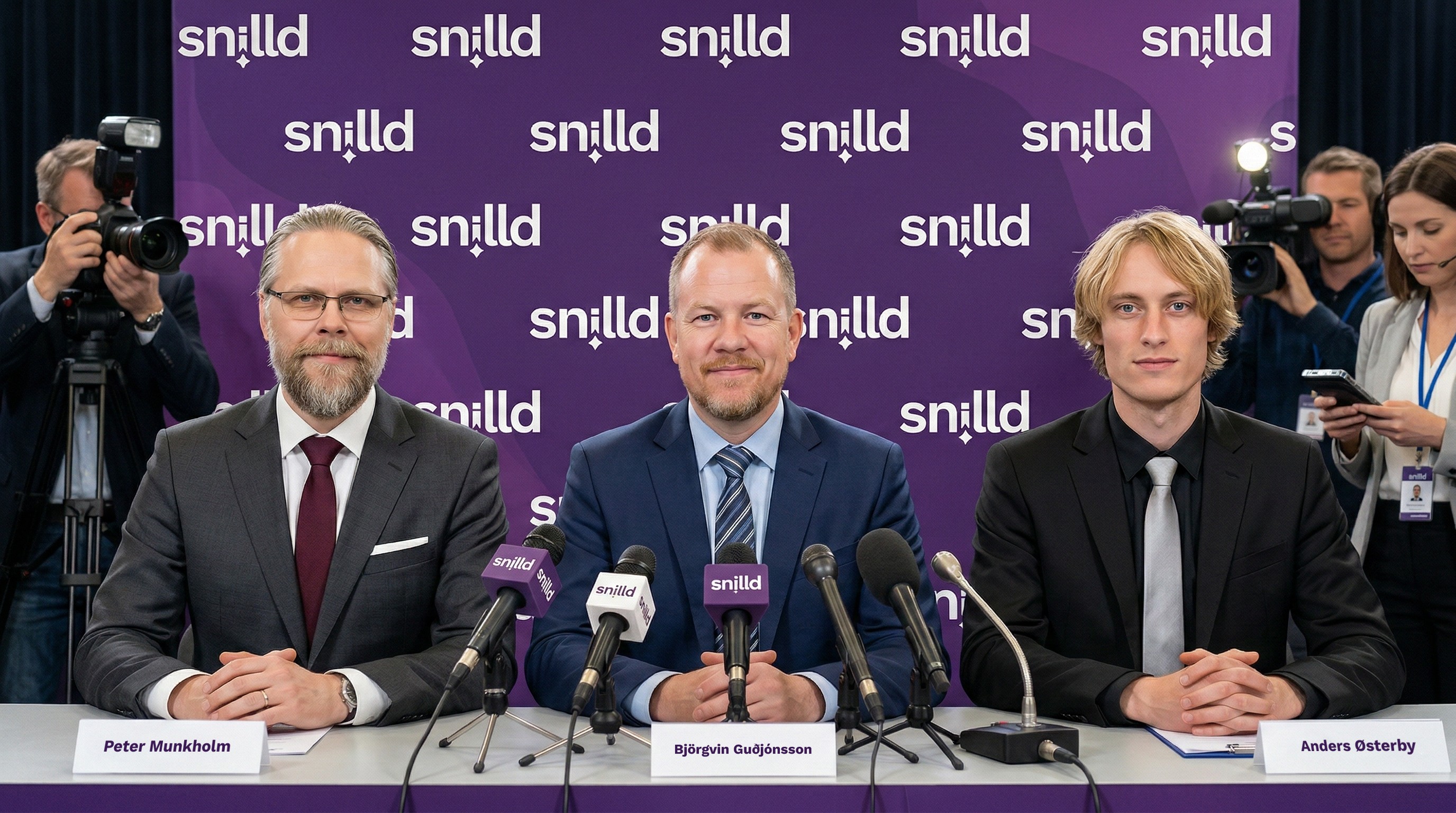 Snilld briefing session with press conference setup