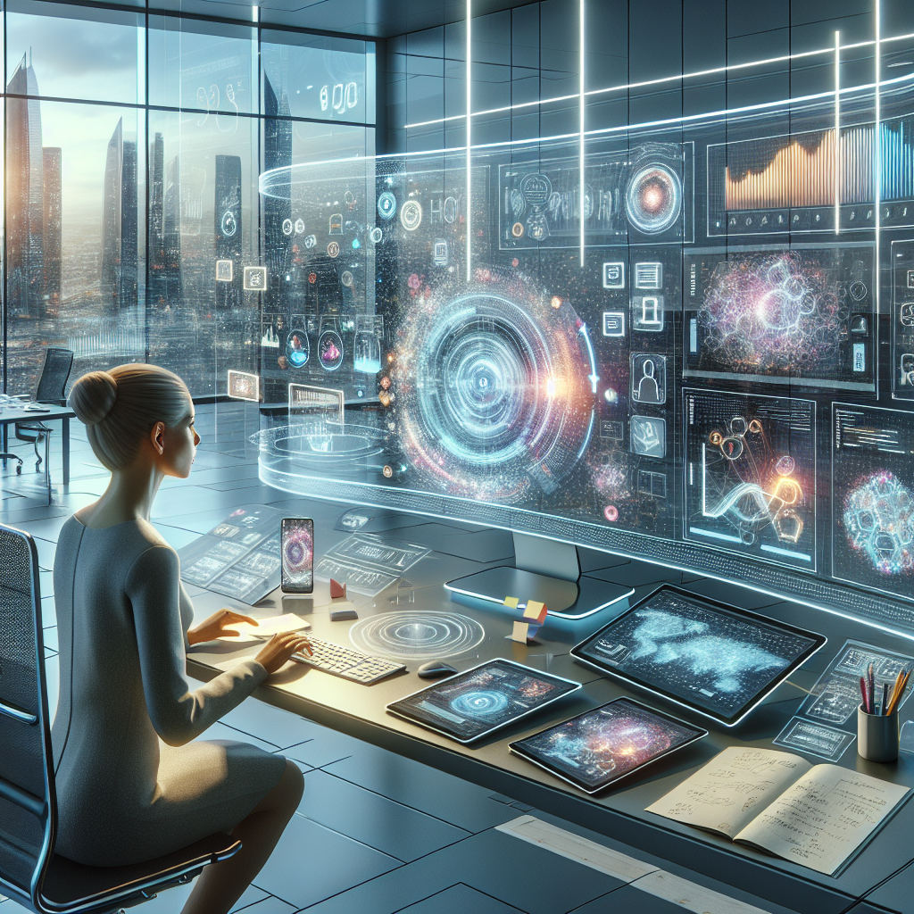 Billedbeskrivelse: Forestil dig et futuristisk kontormiljø, hvor en person intently sidder foran en stor, buet skærm, der viser en interaktiv brugerflade af Gemini 2.0. Skærmen er fyldt med farverige grafer, diagrammer og komplekse matematiske ligninger, der svæver i et 3D-lag, hvilket demonstrerer den multimodale evne i AI'en. Rundt om dem er der flere digitale enheder — tablets, smartphones og en smart højttaler — som alle viser data, der understøtter forskellige typer af forespørgsler og interaktioner med Gemini 2.0. Rummet er oplyst af blødt, hvidt lys fra eliminerede LED-paneler, der skaber en moderne og indbydende atmosfære. Personens ansigt er oplyst af skærmens lys, mens de ser koncentrerede ud, og de interagerer med AI’en ved at indtaste spørgsmål med et tastatur. Bagved kan man se store vinduer, der giver udsigt til en skyline af moderne bygninger, hvilket giver følelsen af en urban og teknologisk fremtid. Der er forskellige post-it notes og skitser spredt ud over et skrivebord, der viser notater om AI-forskning og ideer til nye funktioner, hvilket understreger det kreative og akademiske aspekt af deres arbejde. Dette hyperdetaljerede billede i absolut realistisk fotokvalitet fanger essensen af den spændende æra inden for AI-teknologi, som Gemini 2.0 repræsenterer.