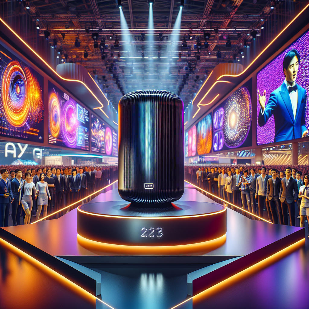 **Billedbeskrivelse:** Et fantastisk og farverigt panorama af den livlige messehal ved CES 2025 i Las Vegas. I forgrunden står Nvidias nyeste skud på stammen, Project DIGITS, en slank og futuristisk personlig AI supercomputer, præsenteret på et stilfuldt podium, der skinner i bløde LED-lamper. Den glatte, sorte enhed har en moderne designæstetik med aerodynamiske former og diskrete køleåbninger, som giver indtryk af både elegance og teknologisk styrke. Omgivet af en gruppe nysgerrige besøgende, der varierer fra unge studerende i casual tøj til professionelle forskere i formelle jakkesæt, er deres ansigtstræk præget af fascination og begejstring. Den varme belysning i messen fremhæver de unikke detaljer i supercomputeren og skaber en imødekommende atmosfære. I baggrunden ser man Jensen Huang, Nvidias karismatiske CEO, iført et dybblåt jakkesæt, der entusiastisk gestikulerer, mens han engagerer sit publikum med præsentationen. Flere store LCD-skærme gløder med komplekse visualiseringer og animationer, der viser AI-modeller og datadataanalyser, hvilket understreger den imponerende beregningskraft og mulighederne for innovation, som Project DIGITS tilbyder. Rundt omkring i hallen er der et virvar af aktivitet, med grupper, der diskuterer energisk, besøg med tablets og smartphones i hænderne, alle dybt engagerede i de nyeste teknologiske fremskridt. Baggrunden er fyldt med farvestrålende stande, der tilfører dynamik til scenen, og de blændende lys skaber en festlig atmosfære. Hele billedet emmer af innovation, kreativitet og de uendelige muligheder, som AI-teknologi bringer med sig, perfekt indfangende essensen af denne revolutionerende begivenhed.