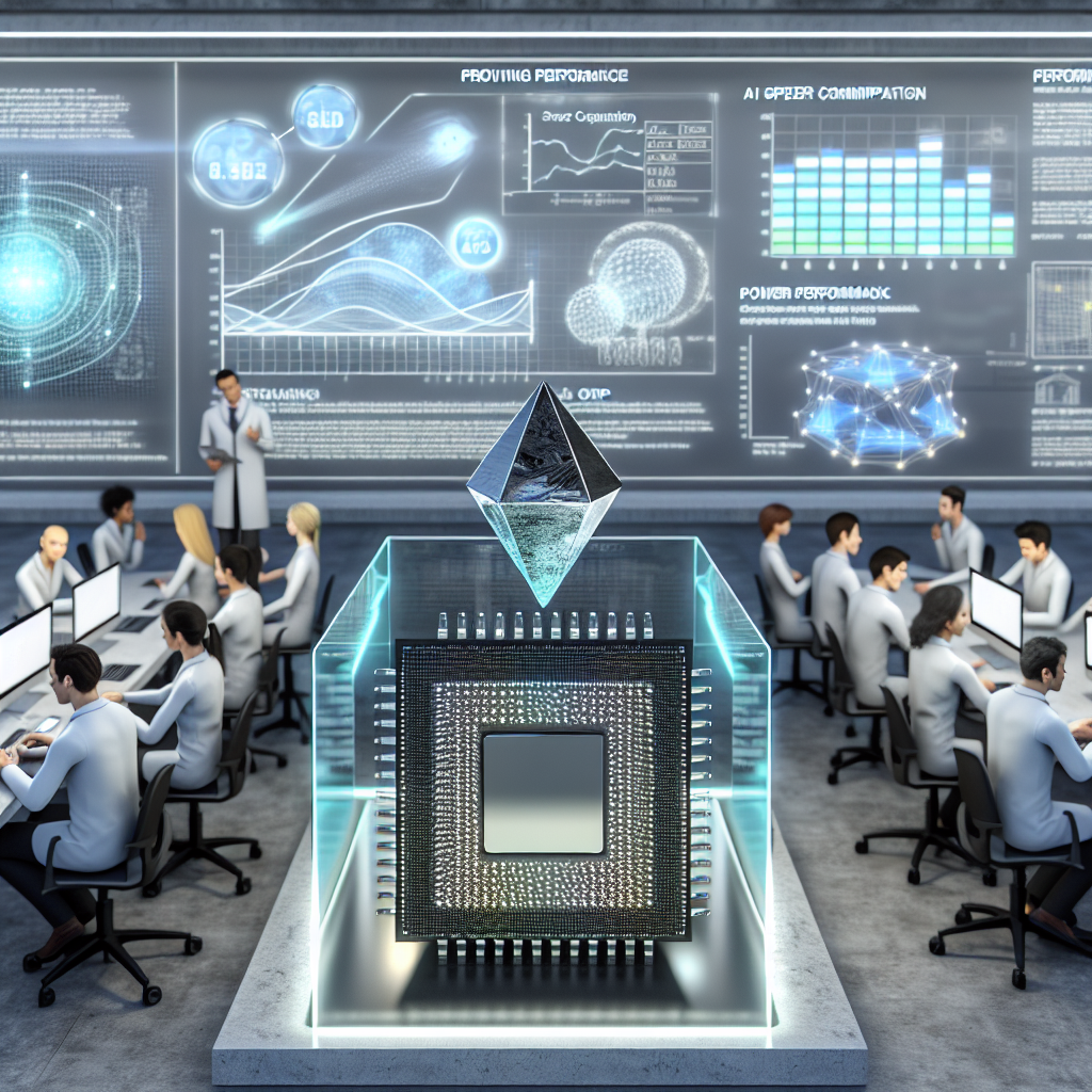 Billedbeskrivelse: Forestil dig et hyper-detaljeret og realistisk billede, der fanger essensen af Nvidia's banebrydende fremskridt inden for AI-teknologi. I centrum af billedet er den nyeste chip, GB200 NVL72, strategisk placeret på en elegant glasplade med integrerede LED-lys, der fremhæver dens præcise og komplekse design. Chippen stråler i nuancer af gråt og sølv, med dens mange transistorer, der glitrer som små stjerner under det bløde lys. Til højre for chippen står en moderne digital skærm, som viser realtidsdata med hurtige opdateringer om ydeevne, hastighed og strømforbrug. Grafikken viser en sammenligning med tidligere modeller som H100, der fremhæver Nvidia's overlegne teknologiske fremskridt. I baggrunden ses et dynamisk ingeniørteam, der arbejder fokuseret ved deres arbejdsstationer. De bærer moderne lab-coats og er optaget af laptops og tablets, som de bruger til at analysere data og diskutere innovative AI-applikationer. Deres ansigtsudtryk afspejler både koncentration og begejstring, mens de interagerer med avanceret teknologi i et lysfyldt, futuristisk laboratorium. Væggene i laboratoriet er dækket af avancerede diagrammer og grafikker, der beskriver skaleringslove inden for AI, og hvordan Nvidia's chips overgår Moore's lov. Hologrammer svæver over sit arbejdsområde, og viser 3D-modeller af AI-algoritmer og chip-arkitektur, hvilket skaber en atmosfære af inspiration og innovation. Det samlede billede er et visuelt mesterværk, der indfanger aktiviteterne og ambitionerne i tech-branchen. Det reflekterer ikke blot Nvidia's teknologiske gennembrud, men også det team af talentfulde personer, der arbejder ihærdigt for at forme fremtiden for AI. Det er en indbydende fusion af teknologi og menneskelig kreativitet, der er et perfekt match til artiklen om Nvidia's drivkraft i AI-verdenen.