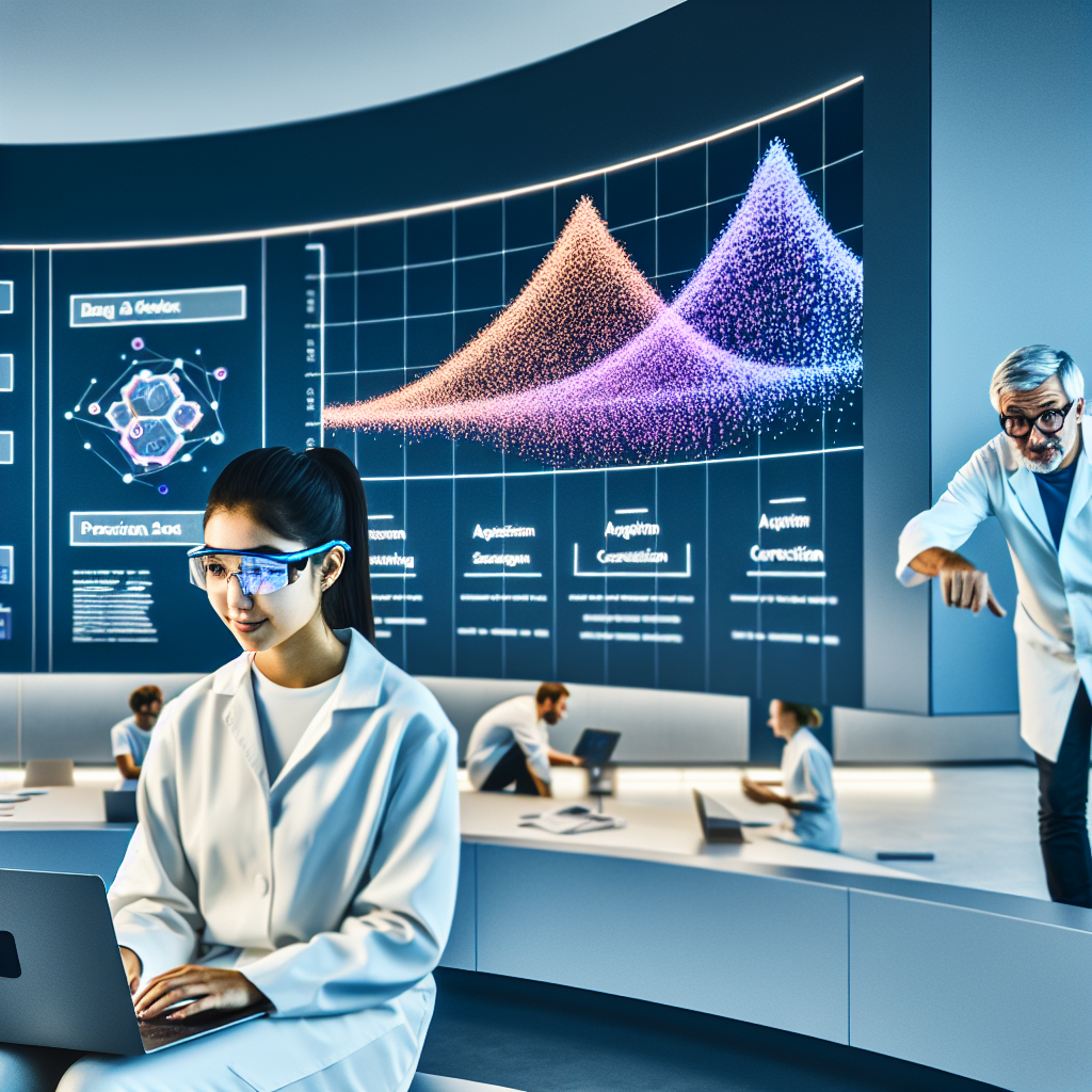 **Billedbeskrivelse:** Forestil dig et moderne forskningslaboratorium med et minimalistisk design, hvor laserfokuserede forskere arbejder ved ergonomiske skriveborde. I forgrunden står en ung, etnisk mangfoldig kvinde i en hvid labfrakke, dybt koncentreret over sin bærbare computer. Hendes ansigt lyser op i skæret fra skærmen, som viser en kompleks dataanalyse: en kurve, der dramatisk viser en stigning i præcisionsmålinger fra 41% til 89,5%. Denne graf indikerer resultaterne af en avanceret AI-evaluering. Bag hende, i en anderledes del af rummet, står en ældre mand med et gråt skæg iført briller og en blå skjorte, der ivrigt peger på en stor, interaktiv digital tavle. Tavlen er fyldt med visuelt komplekse skemaer og farvekodede diagrammer, herunder tre hovedkomponenter af RAG-Check: relevansscoring, span-kategorisering og korrekthedsvurdering. Rummet er lyst og åbent, oplyst af naturligt lys, der strømmer ind gennem massive vinduer, og det moderne interiør er dekoreret med inspirerende plakater om innovation og teamwork. I baggrunden kan man ane en stor, væghængt skærm, der viser en live-demonstration af de AI-systemer, teamet arbejder med, mens små grupper af mennesker diskuterer livligt og gestikulerer. Der er en følelse af intensitet og kreativitet i atmosfæren, med avanceret teknologi som VR-headset placeret diskret på borde. Notater, diagrammer og avancerede grafikker ligger spredt over bordene, hvilket understreger den dybdegående forskning og det komplekse arbejde, der udføres for at tackle problemet med hallucination i AI-modeller. Billedet udstråler en stolthed over fremskridt, samarbejde og en fælles stræben efter at innovere inden for teknologiens verden.