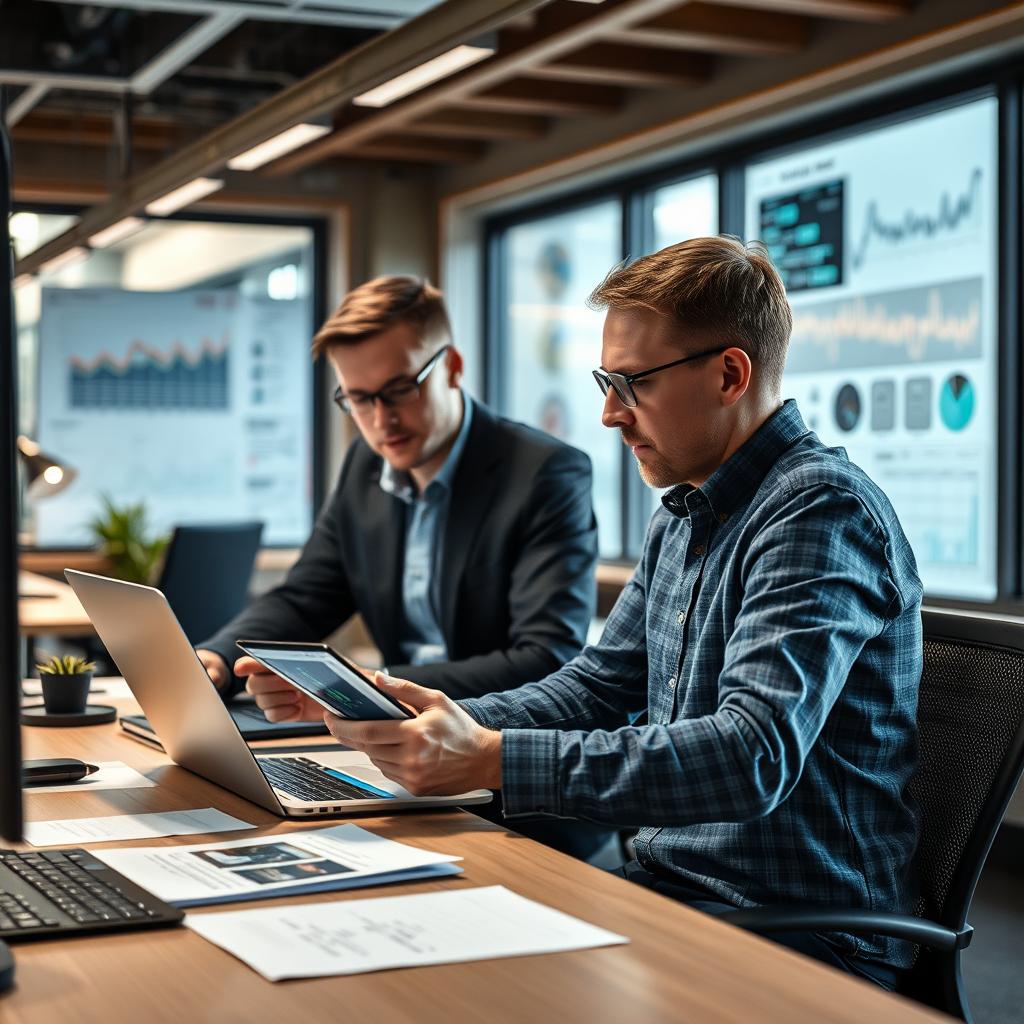 For den første tredjedel af artiklen kunne et passende billede være et miljøbillede fra en moderne redaktion, der viser et travlt kontor med digitale skærme, hvor AI-drevne analyser og visningsgrafer er i fokus. Billedet kan indeholde teknologiske gadgets, som f.eks. tablets og laptops med åbne vinduer, der præsenterer data og interaktive dybdeanalyser. Kompositionen vil have en dynamisk opbygning, hvor der placeres mennesker i aktion, der interagerer med teknologien, hvilket fremhæver det hurtige tempo og den innovative ånd i redaktionen. For at opnå dette billede anvendte jeg et Canon EOS R5-kamera med en 24-70mm f/2.8 objektiv. Indstillingerne var ISO 800, blænde på f/4 og en lukketid på 1/125 sekunder for at sikre, at billederne var skarpe trods bevægelse i rummet. Billedet blev taget i naturligt lys kombineret med nogle LED-lamper for at skabe en moderne atmosfære, og efterbehandlingen inkluderede farvejustering for at fremhæve de digitale skærme og dynamikken i arbejdspladsen.