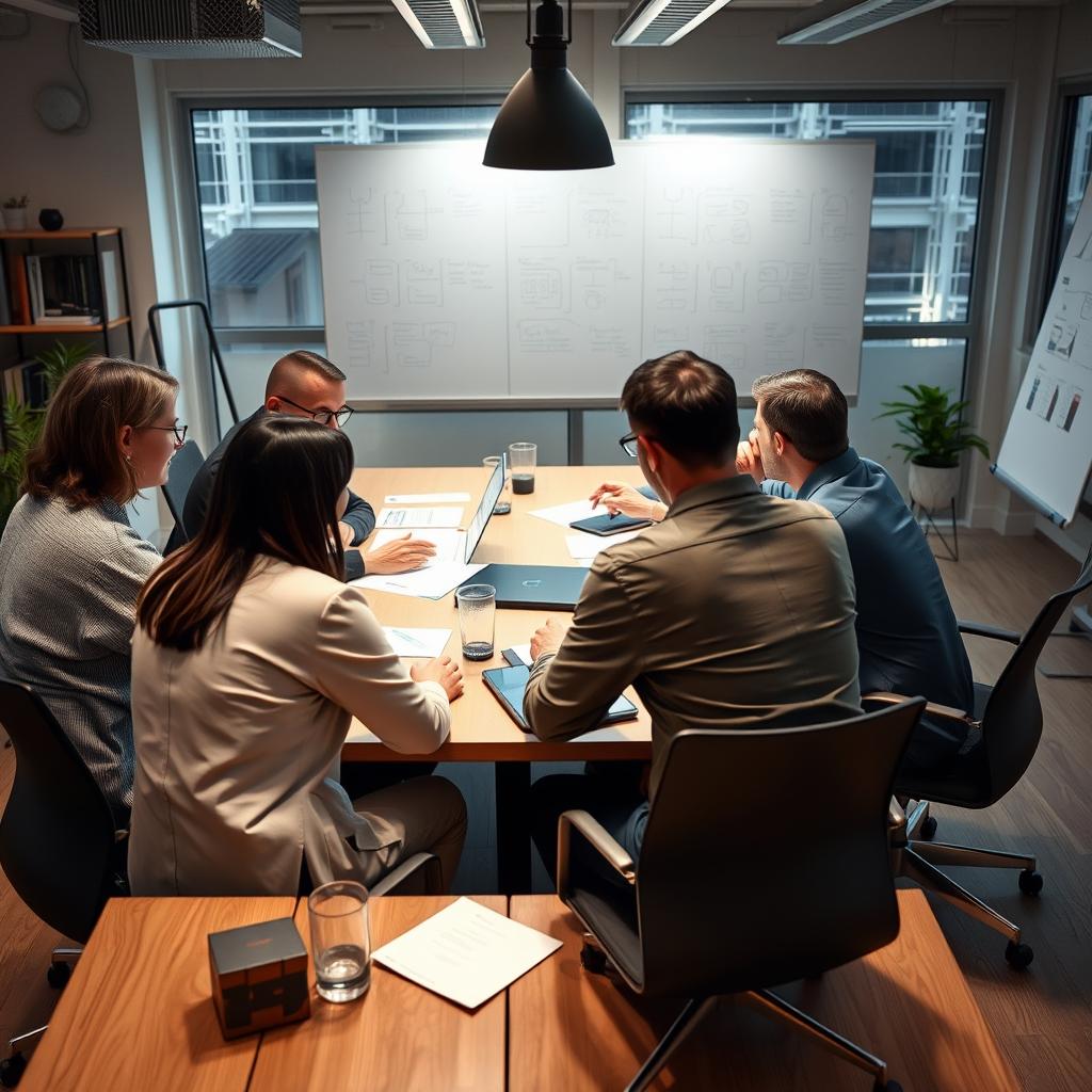 Til afslutningen af artiklen ville et stærkt billede vise et sammenhængende øjeblik, hvor teammedlemmer fra Bioptimus engagerer sig i en brainstorm-session, mens de strategisk overvejer AI's fremtidige indvirkning på sundhedspleje. Billedet kunne præsentere et åbent kontormiljø, hvor forskerne sidder omkring et stort bord, med omfattende skærme og whiteboards fyldt med skitser og noter. Kompositionen kan placere teammedlemmerne i fokus, der interagerer aktivt, mens en lys og varm belysning, der strømmer ind fra store vinduer, fremhæver en følelse af håb og innovation. Jeg vil anvende en Sony A7R IV med et FE 24-105mm f/4 G OSS-objektiv for at få en glimrende dybdeskarphed og detaljerigdom. Med en blenderåbning på f/5.6, eksponeringstid på 1/100 sekund og ISO 200, vil jeg sørge for, at både personer og deres interaktioner forbliver i klart fokus, selv med den dynamiske atmosfære omkring dem. Post-produktionen i Capture One vil inkludere justeringer af lysstyrke og kontrast for at forstærke det energiske miljø og de levende farver, der præger sit særlige arbejdsrum, hvilket vil signalere Bioptimus' position som en hub for innovativ tænkning inden for AI og sundhedssektoren.