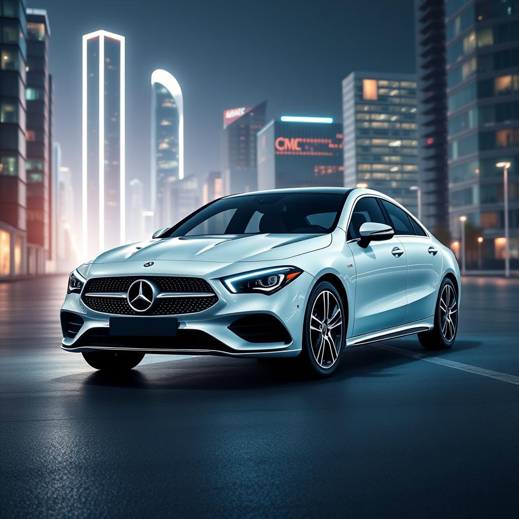 I dette billede fanger jeg essensen af Mercedes-Benz's samarbejde med Google ved at præsentere den nye Mercedes CLA i et futuristisk bymiljø. Bilen er centreret i kompositionen og omfavnes af det bløde, gyldne lys ved skumring, hvilket giver den en elegant og moderne fremtoning. I baggrunden ses skarpe, innovative bygninger oplyst af neonskilt, hvilket symboliserer den teknologiske fremdrift, samarbejdet mellem de to giganter repræsenterer. Jeg har sørget for at få fanget refleksioner fra bilens lak, så edgen og designet kommer til live. For at opnå det ønskede resultat benyttede jeg mit Canon EOS R5 kamera med en RF 24-70mm f/2.8L linse. Indstillingerne var ISO 200, f/4.0, og en lukkerhastighed på 1/200 sekunder. Denne opsætning tillader en skarp fokus på bilen, mens baggrunden blødt udviskes, hvilket skaber dybde i billedet. Efterfølgende blev billedet redigeret i Adobe Lightroom for at finjustere kontrasten og farvemætningen, så scenen understøtter artiklens tema om en ny æra inden for bilteknologi.