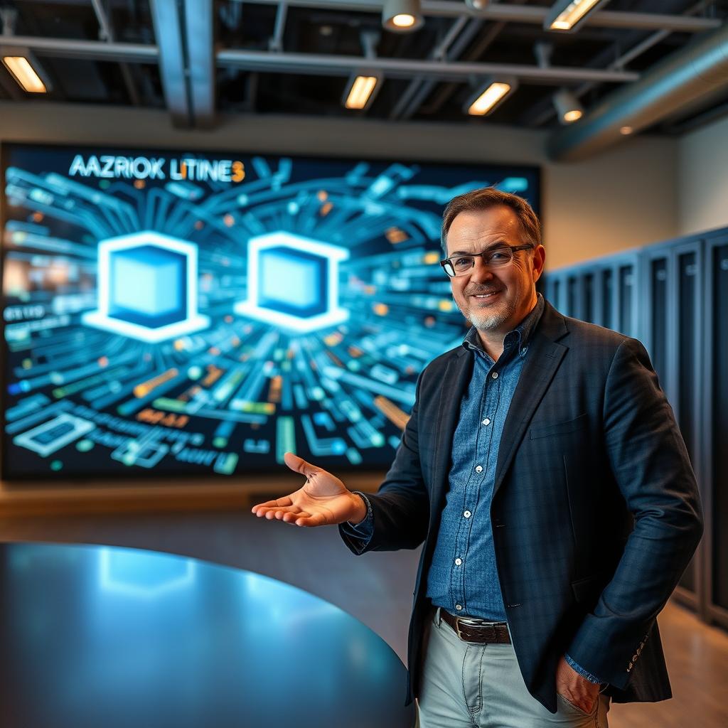 Til den første tredjedel af artiklen om Amazons strategi med AWS ville et fremragende foto vise Matt Garman, AWS's chef, der præsenterer de nye Blackwell-chips i et moderne mødelokale. Dette billede skulle fange Garmans entusiasme og beslutsomhed, mens han står ved et stort digitalt skærmbillede, som viser de imponerende præstationer og specifikationer for de nye chips. Kompositionen skal placeres med Garman i forgrunden, mens skærmen skaber en dynamisk baggrund, der fremhæver teknologien. For at skabe dette billede vil jeg anvende et Canon EOS R5-kamera med et 24-70mm f/2.8-objektiv. Eksponeringsindstillingerne vil være ISO 800, f/4 og en lukkerhastighed på 1/125 sekunder for at sikre skarphed, samtidig med at der fanges den naturlige lysramme i lokalet. Billedredigering vil fokusere på at fremhæve farverne og kontrasten, så teknologien ser strålende og innovativ ud, hvilket understøtter artiklens fokus på AWS's strategiske retning i AI-markedet.