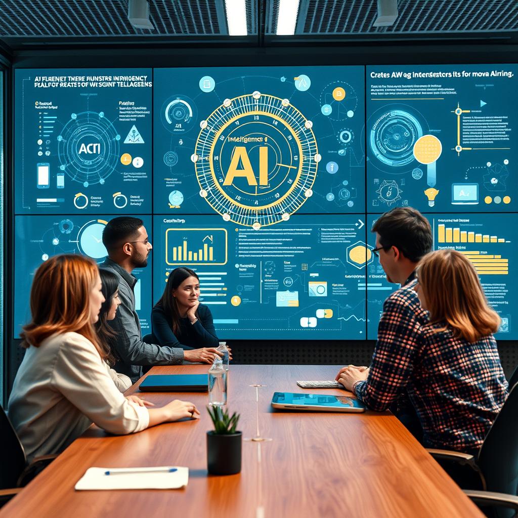 Til den midterste del af artiklen om Amazons strategi med AWS vil et fængende foto vise et dynamisk øjeblik, hvor en gruppe kreative og teknologiske fagfolk brainstormer om de kreative muligheder inden for kunstig intelligens. Billedet kan tage form i et moderne mødelokale, hvor et multifunktionelt digitalt skærmpanel præsenterer komplekse data og visualiseringer relateret til Nova AI-serien. Kompositionen skal fremhæve interaktionen mellem teammedlemmerne, der ser inspireret ud, mens de diskuterer potentielle anvendelser og tilpasninger af AI-teknologi, hvilket viser det kreative samarbejde bag AWS's udvikling af skræddersyede løsninger. For at skabe dette billede vil jeg bruge et Sony A7 III-kamera udstyret med et 35mm f/1.8-objektiv. Eksponeringsindstillingerne vil være ISO 400, f/2.8, med en lukkerhastighed på 1/60 sekunder, hvilket sikrer, at der fanges både detaljerne i lokalet og de udtryk, der viser entusiasmen blandt deltagerne. Billedredigeringen vil fokusere på at fremhæve farverne og detaljerne, hvilket giver et levende indtryk af innovation og samarbejde, der er kernen i AWS's investering i AI-teknologier.