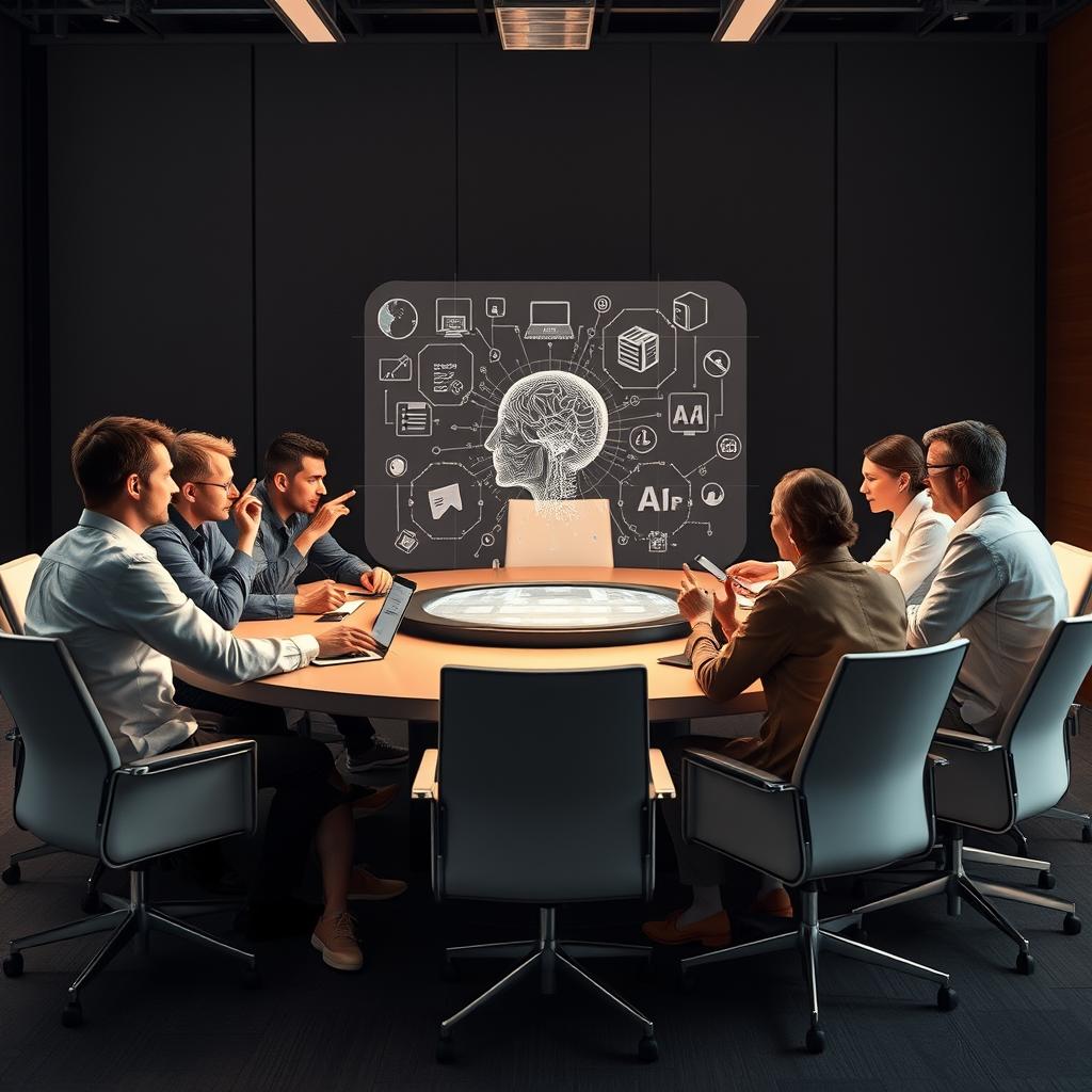 Til at illustrere den konkluderende del af artiklen ville et stærkt billede fokusere på en inspirerende scene, hvor en gruppe af AWS-ledere og teknologiske eksperter sidder rundt om et futuristisk konferencebord, dybt engagerede i strategiske diskussioner. Midt på bordet præsenteres en generativ AI-løsning via en interaktiv skærm, som viser de mange potentielle anvendelser af AI i fremtiden. Kompositionen skal fange dynamikken i samtalen og entusiasmen i ansigtstrækene, hvilket fremhæver det kreative og samarbejdende aspekt, der understøtter Amazons fortsatte innovation. For at tage dette billede vil jeg bruge et Nikon Z6-kamera med et 24mm f/1.8-objektiv, hvilket sikrer en skarphed og en behagelig dybdeskarphed, der holder fokus på teamet. Eksponeringsindstillingerne vil være ISO 640, f/2.8 og en lukkerhastighed på 1/125 sekunder for at fange de subtile nuancer af lys og skygge i lokalet. Billedredigeringen vil fokusere på at øge kontrasten og justere farverne for at fremhæve den innovative atmosfære, således at billedet stemmer overens med fortællingen om AWS' strategiske fremadskuende skridt inden for AI.