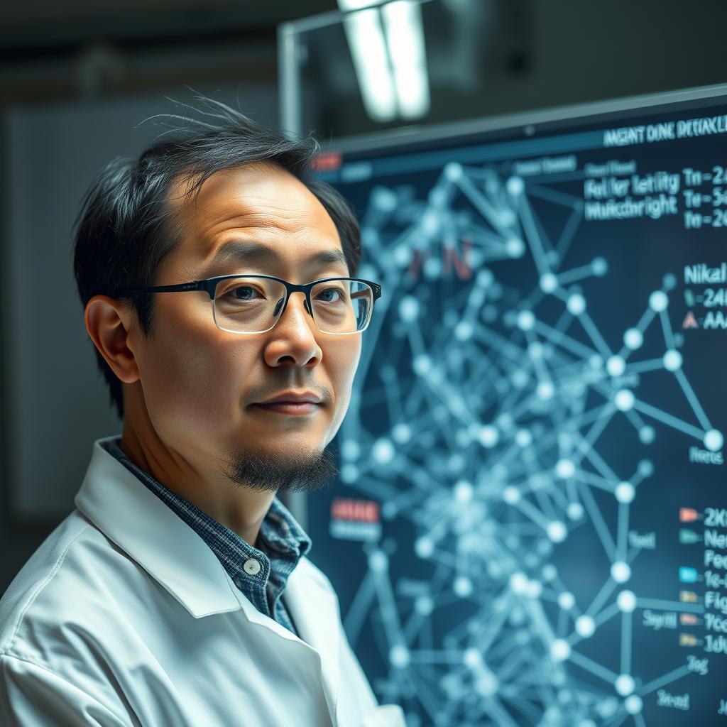 For at fange essensen af indledningen til artiklen, ville jeg tage et billede af professor Ju Li i laboratoriet, der arbejder med avanceret AI-teknologi. Billedet ville vise professoren dybt koncentreret foran en stor skærm, hvor komplekse data og molekylære strukturer bliver præsenteret. Kompositionen ville spille på dybdeskarphed, hvor fokus er på professoren og skærmens lys, mens baggrunden er blødt uskarp for at indikere det travle laboratorium. Lysopsætningen ville bestå af blødt sidelys fra vinduet kombineret med et koldt LED-lys fra skærmen, hvilket fremhæver teknologien i rummet. Jeg ville anvende en Canon EOS R5 med en 24-70mm f/2.8 linse, indstillet på f/4 for at sikre, at både professoren og skærmen er i fokus. ISO ville være sat til 800 for at håndtere det begrænsede lys og en lukkerhastighed på 1/125 sek. Efterfølgende ville jeg justere kontrasten og farvetemperaturen i Adobe Lightroom for at fremhæve de kolde, futuristiske toner i billedet. Beskrivelsen ville kontekstualisere billederne med henvisning til den historiske baggrund af materialeforskning, og hvordan AI revolutionerer feltet.