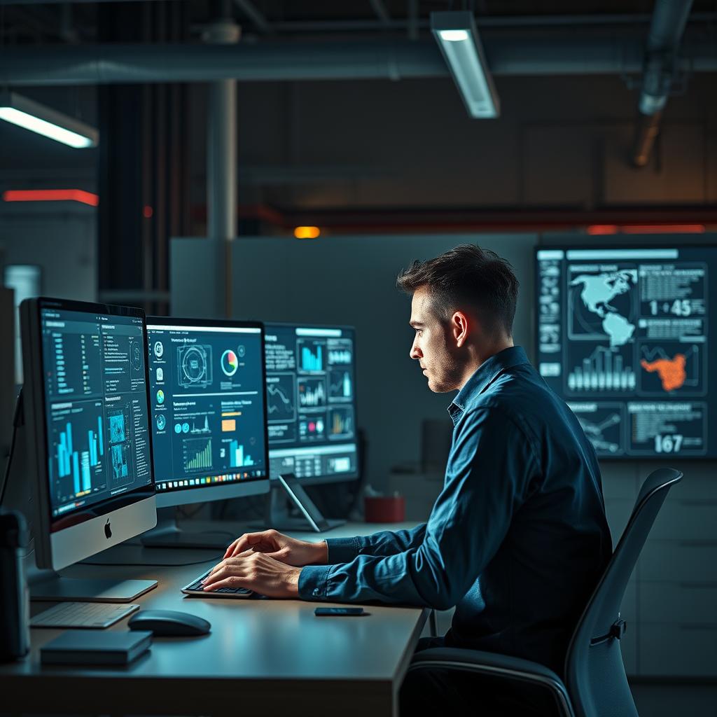 Til den midterste del af artiklen om generative AI vil jeg fange et dynamisk billede af en moderne arbejdsplads, der belyser transformer-modeller og deres indflydelse. Billedet vil rumme en person dybt koncentreret over sin bærbare computer, hvor skærmen viser visuelle data og grafik relateret til transformer-teknologi. Motivets opbygning vil inkludere farverige diagrammer og tekst på skærmen, der fremhæver processerne for sprogbehandling og træning af AI-modeller, hvilket symboliserer den revolution, som disse teknologier bringer til industrien. Det naturlige lys, der siver ind fra et vindue, vil give scenen en inspirerende og produktiv atmosfære. Jeg vil anvende mit Nikon Z6-kamera med et Nikkor Z 35mm f/1.8S objektiv til dette skud. Indstillingerne vil være ISO 400 for at sikre en god lysbalance, blænde f/2.8 for en skarp fokus på subjekter og en lukkerhastighed på 1/160 sek for at fryse bevægelsen og skabe klarhed. Efterfølgende vil billedet blive redigeret i Adobe Photoshop for at justere farvetoner og kontrast, hvilket vil give et klart fokus på AI-indholdet på skærmen og formidle dynamikken i transformer-modellerne på en visuel og informativ måde.