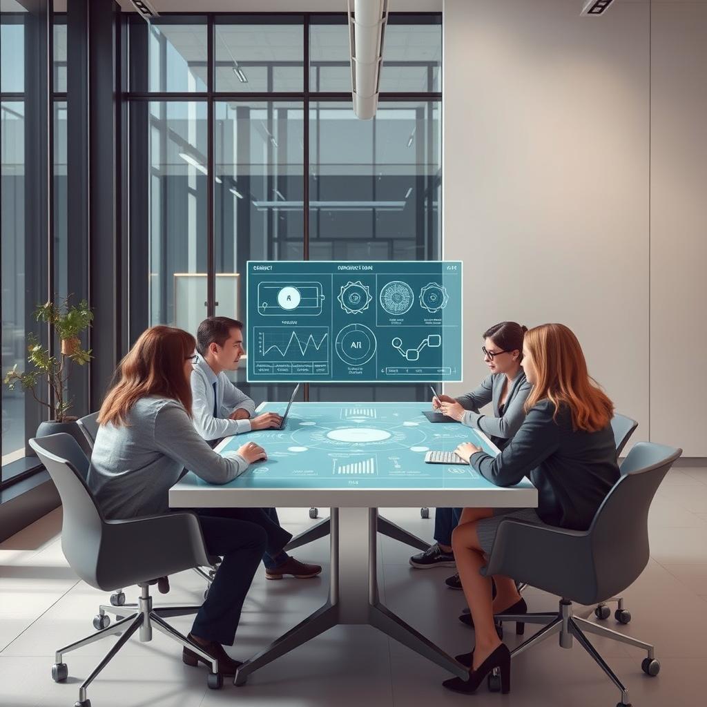 Til afslutningen af artiklen om generative AI vil jeg tage et inspirerende billede, der symboliserer den fremtidige udvikling inden for teknologien og virksomheders tilpasning til denne. Motivets komposition vil inkludere en moderne, stilren arbejdsplads, hvor en gruppeople der brainstorming ved hjælp af en smart tavle, der præsenterer AI-genererede idéer og strategier. Skærmen vil vise en dynamisk visualisering med diagrammer, der illustrerer, hvordan generative AI kan implementeres i konkrete forretningsscenarier, hvilket understreger transformative fordele ved teknologien. For at fange dette billede vil jeg bruge mit Sony A7 III kamera med et FE 24-70mm f/2.8 GM objektiv. Indstillingerne vil være ISO 800 for at sikre, at der er tilstrækkeligt lys til at fange detaljer, blænde f/4 for at opnå en god dybdeskarphed og lukkerhastighed på 1/125 sek for at fryse eventuelle bevægelser blandt deltagerne. Efterfølgende vil jeg redigere billedet i Adobe Lightroom for at justere farvetoner og kontrast, hvilket vil fremhæve det innovative og energiske miljø, der karakteriserer den nuværende udvikling inden for generativ AI.