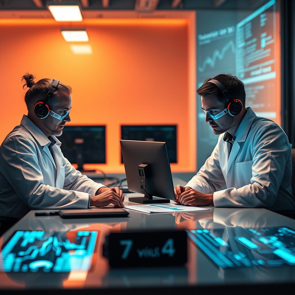 For det sidste billede til artiklen, vil jeg tage et stilistisk og futuristisk portræt af et team af forskere, der interagerer med DeepSeek-R1 og DeepSeek-R1-Zero modellerne. Motivet vil fremhæve forskernes ansigtstræk, mens de ser på skærme, der viser realtidsdata og algoritme-analyser fra modellerne. Kompositionen skal udnytte symmetri og ledelys, hvor forskerne sidder ved et moderne arbejdsbord, mens modellerne ligger oplyst i en dynamisk scene, der afspejler innovation og samarbejde. Til at fange dette billede vil jeg anvende en Canon EOS R5 med en RF 85mm f/1.2L USM linse for at fremhæve detaljerne i ansigtstræk og skabe en dejlig bokeh-i-baggrunden. Indstillingerne kunne være en blænde på f/2.0 for at sikre en blød overgang mellem fokus og baggrund, en lukkerhastighed på 1/125 sek., og ISO 400 for at nå en god lysbalance i det indendørs miljø. Efterfølgende kan jeg bearbejde billedet i Adobe Photoshop for at justere farvetoner og kontrast, hvilket vil tilføje dybde og liv til scenerne, og dermed understrege den betydning, som DeepSeek-modellerne har i den moderne AI-forskning.