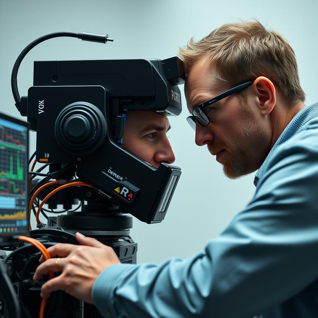 Til den midterste del af artiklen, der omhandler DeepSeeks nyeste r1-model, vil et spændende foto bestå af en close-up af r1-modellen sat i aktion. Fokus vil være på skærmen, hvor komplekse algoritmer og data analyseres, mens en ingeniør ser intenst på skærmen, hvilket symboliserer den stærke relation mellem teknologi og menneskelig interaktion. Baggrunden vil være let sløret for at trække opmærksomheden mod r1-modellen, hvis ydre design vil fremhæve dens innovative aspekter. Billedet kan tages med et Sony A7 III med et 50 mm f/1.8 objektiv, indstillet til ISO 400, blænde f/2.8 og 1/125 sekunder. Dette vil sikre et klart billede af modellen samtidig med en let bokeh-effekt, der tilfører dybde. Den bløde belysning fra skærmen vil give en cool tone til fotografiet, mens de varmere nuancer fra rummet vil supplere rummets teknologiske atmosfære. Dette vil understrege DeepSeeks styrke og position i AI-konkurrencen.