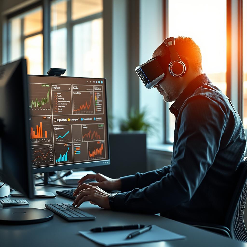 Til denne artikel om AIs næste skridt har jeg taget et dynamisk billede af en moderne kontorarbejdsplads, hvor en professionel arbejder med en skærm, der viser komplekse dataanalyser og grafikker relateret til DeepSeek-R1 og Cache-Augmented Generation (CAG). Billedet er kompositioneret med fokus på tredeling, hvor motivet, en konsulent iført headset, placeres til højre for at skabe en følelse af interaktion mellem mennesket og teknologien. Den bløde naturlige belysning fra vinduet bidrager til en fokuseret atmosfære og fremhæver detaljerne på skærmen. Jeg anvendte et Canon EOS 5D Mark IV med en 24-70mm f/2.8 linse, sat til en blænde på f/4 for at opnå skarphed både på motivet og skærmbilledet. Eksponeringen blev indstillet til 1/60 sek og ISO 400 for at sikre klarhed uden støj. Efterfølgende blev billedet redigeret i Adobe Lightroom med justeringer af kontrast og farvemætning for at give en dramatisk fremtoning, der understøtter excitementen i artiklen om de avancerede AI-teknologier.