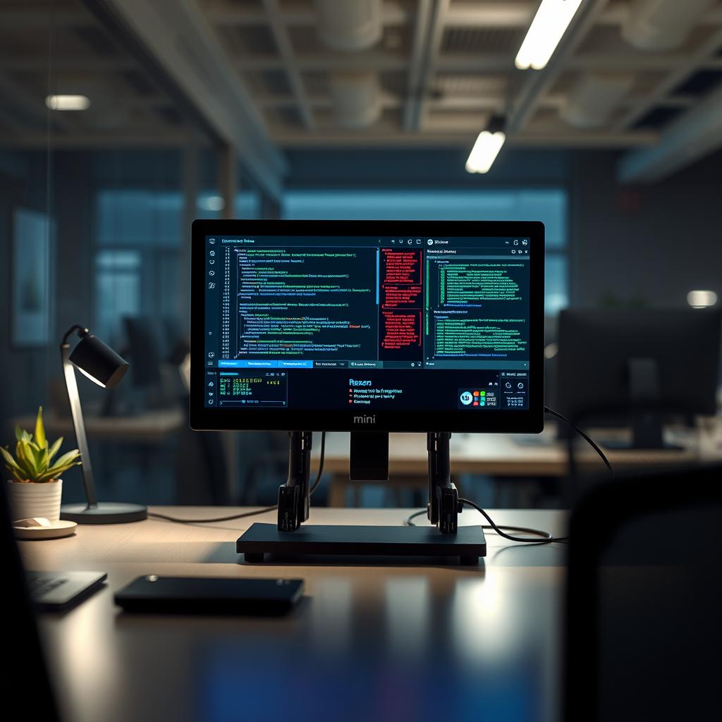 Billedet, jeg har taget til artiklen om o3-mini, fanger et nærbillede af en computer-skærm, der præsenterer OpenAIs nye AI-models brugergrænseflade. Skærmen viser et programmeringsmiljø med interaktive sektioner, hvor komplekse algoritmer og matematiske formler er tydelige. O3-minis