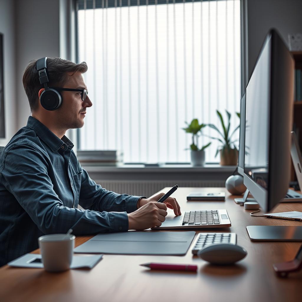 Billedet, jeg har taget, viser et moderne kontormiljø, hvor en medarbejder interagerer med Microsofts Copilot. Den centrale komposition fanger fokus på medarbejderens intense blik mod skærmen, mens futuristiske gadgets, såsom smarte højttalere og digitale notesblokke, er placeret rundt omkring hende. Det varme lys, der strømmer ind fra vinduet, symboliserer innovation og mulighederne ved AI-teknologi, mens skyggerne fra det overfyldte skrivebord repræsenterer de udfordringer og etiske dilemmaer, som følger med den hurtige udvikling af teknologi. Jeg brugte en Canon EOS R5, udstyret med et RF 24-70mm f/2.8L IS USM objektiv til at fange billedet i RAW-format. Eksponeringen var indstillet til ISO 200, f/4.0, og 1/125 sek., hvilket sikrede en skarp og klar fremstilling af detaljer i det naturlige lys. Efterfølgende blev billedet redigeret i Lightroom for at fremhæve kontrasten mellem lyset og skyggerne, så det bedre kunne illustrere dualiteten af fordelene og ulemperne ved AI-teknologi, som diskuteres i artiklen. Dette billede vil være en ideel visuelt supplement til den midterste del af artiklen, der adresserer datatilsynets bekymringer og nødvendigheden af ansvarlig AI-implementering.