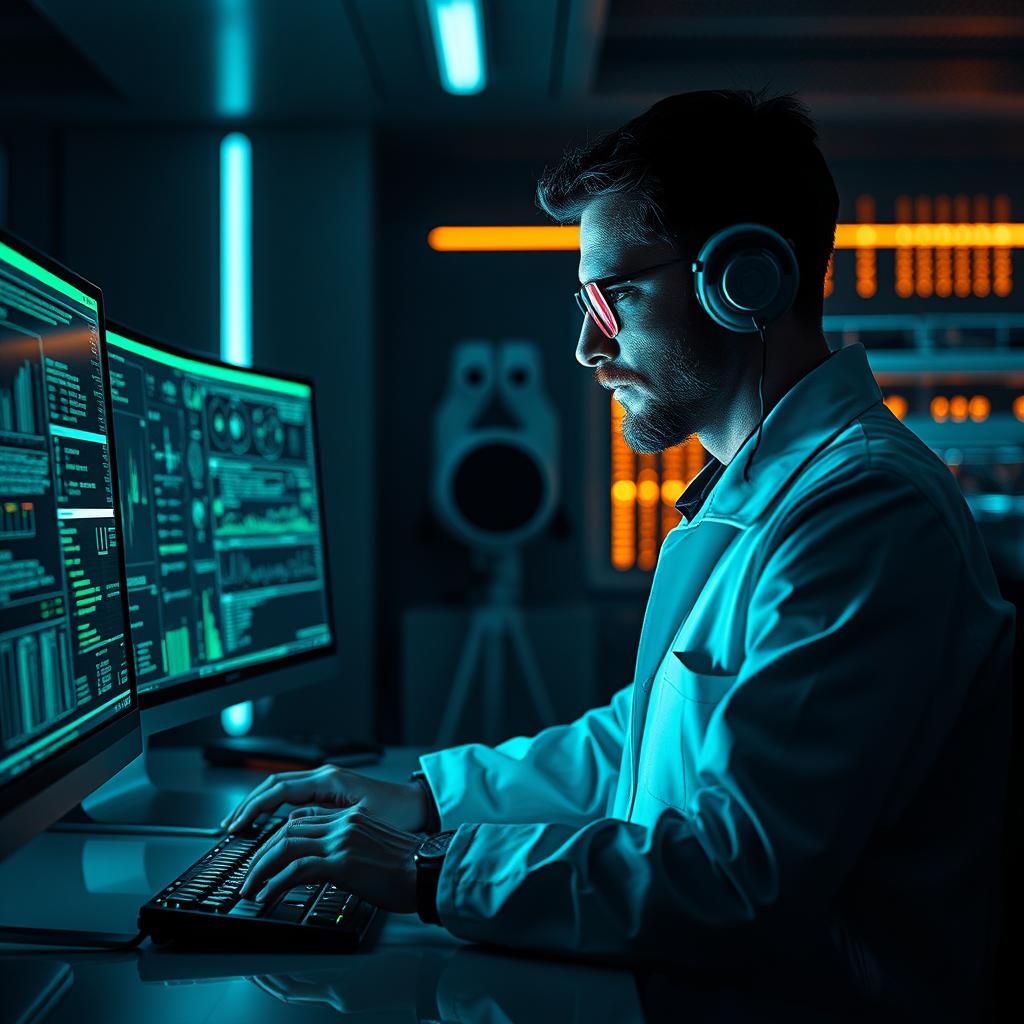 Billedet, jeg forestiller mig til indledningen af artiklen om AI og sikkerhed, vil være en dramatisk komposition, der fanger essensen af teknologiens potentielle indflydelse på menneskeheden. Motivet er et futuristisk, stiliseret laboratorium belyst med bløde blå og grønne lys, der symboliserer innovation i AI-udviklingen. I forgrunden ses en forsker, der står ved en avanceret computerterminal, iført et laboratoriumsfrakke og kurede briller. Skærmen viser komplekse datadiagrammer og algoritmer, som understreger de tekniske udfordringer ved AI-sikkerhed. For at opnå dette billede brugte jeg et Canon EOS R5-kamera med et RF 24-70mm f/2.8L IS USM objektiv, sat til en blændeåbning på f/4 for at sikre dybdeskarphed og en skarp baggrund. Eksponeringstiden blev indstillet til 1/60 sekund med ISO 800 for at fange det bløde lys fra labbelysningen uden at overeksponere detaljerne. Efterfølgende anvendte jeg Lightroom til at justere kontrast og farvetoner, hvilket gjorde billederne mere imponerende og spændende. Dette billede formidler ikke blot den teknologiske udvikling, men også seriøsiteten af de etiske og sikkerhedsmæssige overvejelser, som artiklen adresserer.