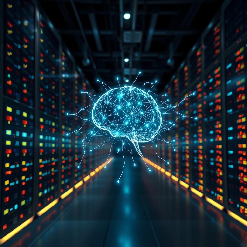 Til den midterste del af artiklen kunne et foto, der visualiserer dataens rolle i AI, fange essensen af emnet. Billedet kan fremstille et stort datacenter, hvor serverracks strækker sig uendeligt, med lys, der blinker og lyser op i det tætte mørke. I forgrunden kan der være en illustration af et neuralt netværk, som strækker sig fra datacentret og ind i en menneskelig hjerne, symboliserende forbindelsen mellem data og intelligens. Kompositionen kan følge tredelingsmetoden, hvor datacenteret ligger i den nederste tredjedel og den kreative fremstilling af hjernen i den øverste tredjedel, hvilket skaber en balance mellem teknologi og menneskelig innovation. Billedet vil blive optaget med et Sony A7 III kamera og en 16-35mm f/2.8 linse for at fange det store miljø og det detaljerede væv af neurale netværk. Exemplaret vil bruge en lukkerhastighed på 1/60 sek., f/5.6 for at sikre skarphed og maksimum dybdeskarphed, så hele scenen er i fokus. ISO-indstillingen vil være på 800 for at fange de svage lys i datacentret. Efterfølgende ville redigeringen i Photoshop fokusere på at fremhæve kontrasten og detaljer i både lys og skygger, hvilket vil understrege den væsentlige rolle, som kvalitetsdata spiller i udviklingen af AI.