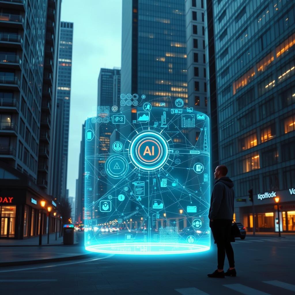 Til afslutningen af artiklen ville et billede, der visuelt indkapsler fremtiden for AI og dens datadrevne rejse, være ideelt. Dette foto kan præsentere en futuristisk bysilhuet, hvor bygningerne er foret med skærme, der viser datastrømme og AI-analyser i realtid. I forgrunden kunne en person interagere med en holografisk skærm, hvilket illustrerer den menneskelige forbindelse til teknologi og det datadrevne miljø. Kompositionen skulle følge den gyldne snit-teori, hvor silhuetten af byen fylder nederste del af billedet, mens folk og hologrammer pryder den øverste tredjedel for at opnå en harmonisk balance. Billedet ville blive fanget med et Nikon Z7 II-kamera anvendt sammen med en 24-70mm f/2.8 linse for at fange både de detaljerede elementer i forgrunden og dybden i baggrunden. Eksponeringen ville være sat til f/5.6, en lukkerhastighed på 1/125 sek. og ISO 400 for at hjælpe med at fange det dynamiske interplay mellem teknologi og dagslys. Efterfølgende ville billedredigeringen i Adobe Lightroom fokusere på at intensivere farverne, fremhæve lysene fra bygningerne og tilføje en futuristisk glød, der klarlægger mulighederne i AI-drevet datateknologi og dens betydning for fremtiden.