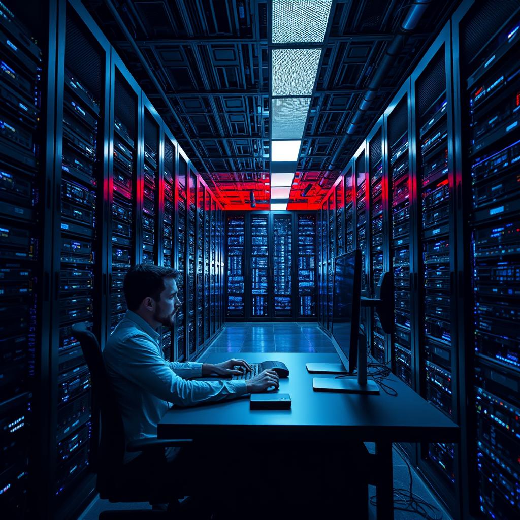 For at illustrere de komplekse udfordringer ved skalering af AI-modeller, planlægger jeg at tage et foto af et moderne serverrum fyldt med racks af kraftfulde GPU'er og hardware, der arbejder på at træne avancerede modeller. Billedet vil være taget i en svag belysning med blåt lys, der reflekteres fra skærmene, hvilket giver et futuristisk og teknologisk udtryk. I forgrunden vil jeg inkludere en programmerer i fokus, der sidder ved sin computer og ser intens på skærmen, som symboliserer det menneskelige element og den intense koncentration, der kræves for at tackle disse skalering udfordringer. Teknisk set vil jeg anvende et Canon EOS R5-kamera med en 24-70mm f/2.8-linse. Indstillingerne vil inkludere en blænde på f/4 for at få en god dybdeskarphed, og en lukkerhastighed på 1/60 sek. ISO vil blive sat til 800 for at sikre tilstrækkelig lysfølsomhed, uden at miste for meget detaljer. Billedredigeringen vil fokusere på at fremhæve kontrasterne mellem lys og skygge, og justere farvetemperaturen for at understrege det blå lys og skabe en stemningsfuld atmosfære, der passer til artiklens fokus på de tekniske udfordringer ved AI-modeller.