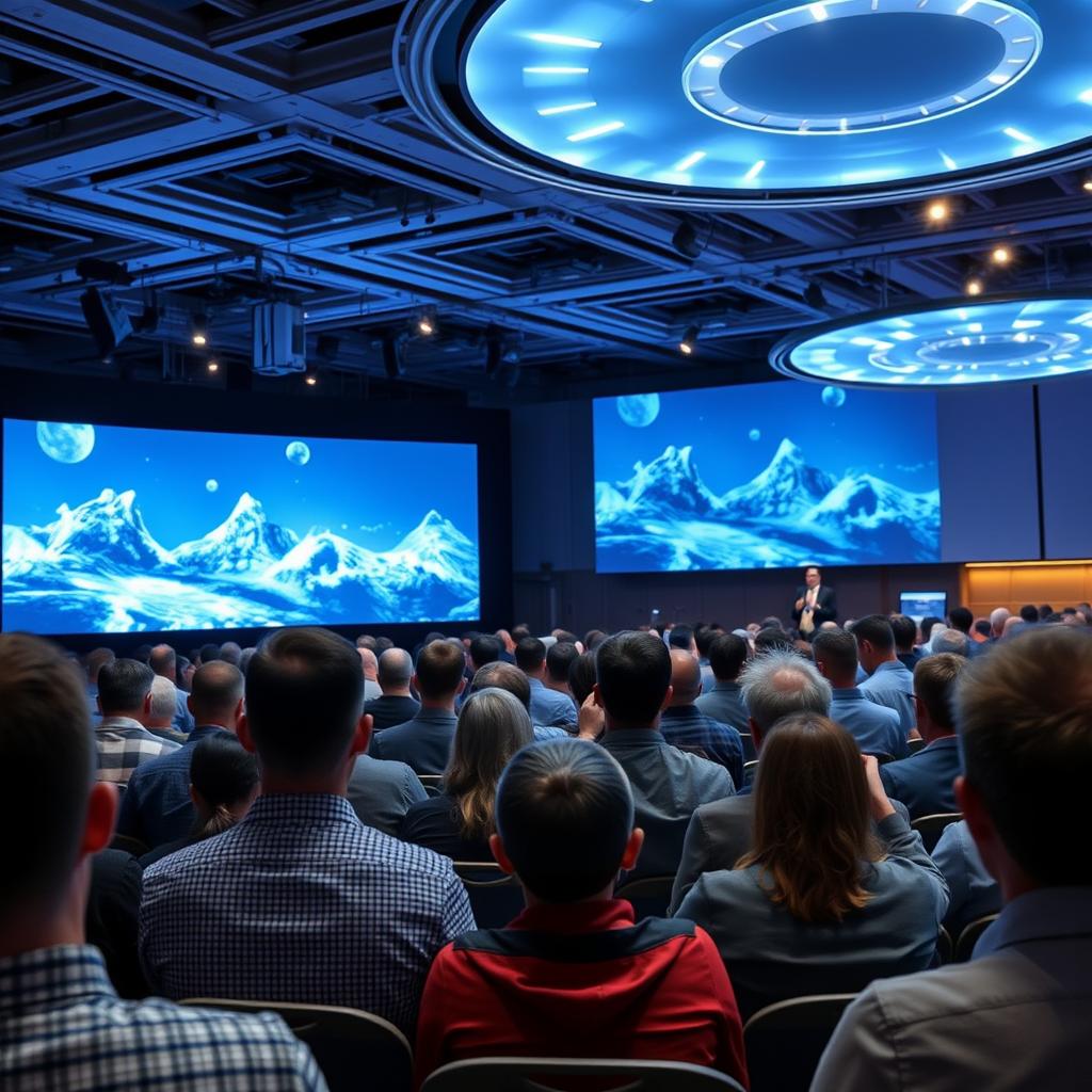 For at understøtte den midterste del af artiklen, vil jeg tage et billede på en teknologisk konference, hvor en præsentation af Hunyuan Video eller Wan 2.1 er i gang. Billedet vil fokusere på en dygtig taler, der engagerer publikum, omgivet af store skærme, der viser imponerende AI-genererede videoer og animationsdemonstrationer. Publikum vil fremstå fascineret og nysgerrigt, hvilket giver en stærk visuel repræsentation af teknologiens indflydelse og den åbne kildekode, der appellerer til både hobbyister og professionelle. Jeg vil benytte et Canon EOS R5-kamera med en 24-70mm f/2.8-linse, indstillet til f/4 for at opnå en let sløret baggrund, som fremhæver taleren. Lysopsætningen vil bestå af blød kunstig belysning for at skabe varme og liv i ansigtstræk hos publikum. Post-produktionen vil inkludere farvejustering og kontrastforbedringer for at fange den elektriske atmosfære af innovation og inspiration, der er til stede ved sådanne teknologiske præsentationer.