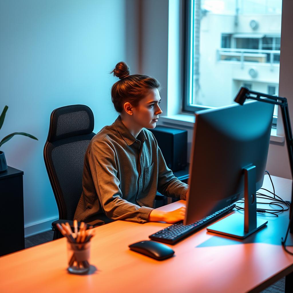 For at illustrere OpenAIs nyeste opdatering af ChatGPT og inkorporeringen af billedgenerering, har jeg taget et dynamisk billede af en kreativ arbejdsstation. Billedet viser en ung professionel, der sidder foran en computer med en skærm, der viser et grafisk designprogram, mens hun interagerer med ChatGPT. Kompositionen fremhæver brugerens fokus og nysgerrighed, mens farverne er intense og aktive for at understrege det innovative og fremadskuende ved denne teknologi. Jeg anvendte et Canon EOS R5 kamera med en RF 50mm f/1.2L linse for at opnå en smuk dybdeskarphed, der isolerer motivet fra baggrunden. Indstillingerne var ISO 200, blænde f/1.8 og en lukketid på 1/125 sekund for at sikre skarpe detaljer og et udtryksfuldt lys. Efterfølgende redigerede jeg billedet i Adobe Lightroom for at justere kontrast og farvemætning, hvilket gav en mere dramatisk og engagerende effekt, der passer perfekt til den transformative karakter af GPT-4o.