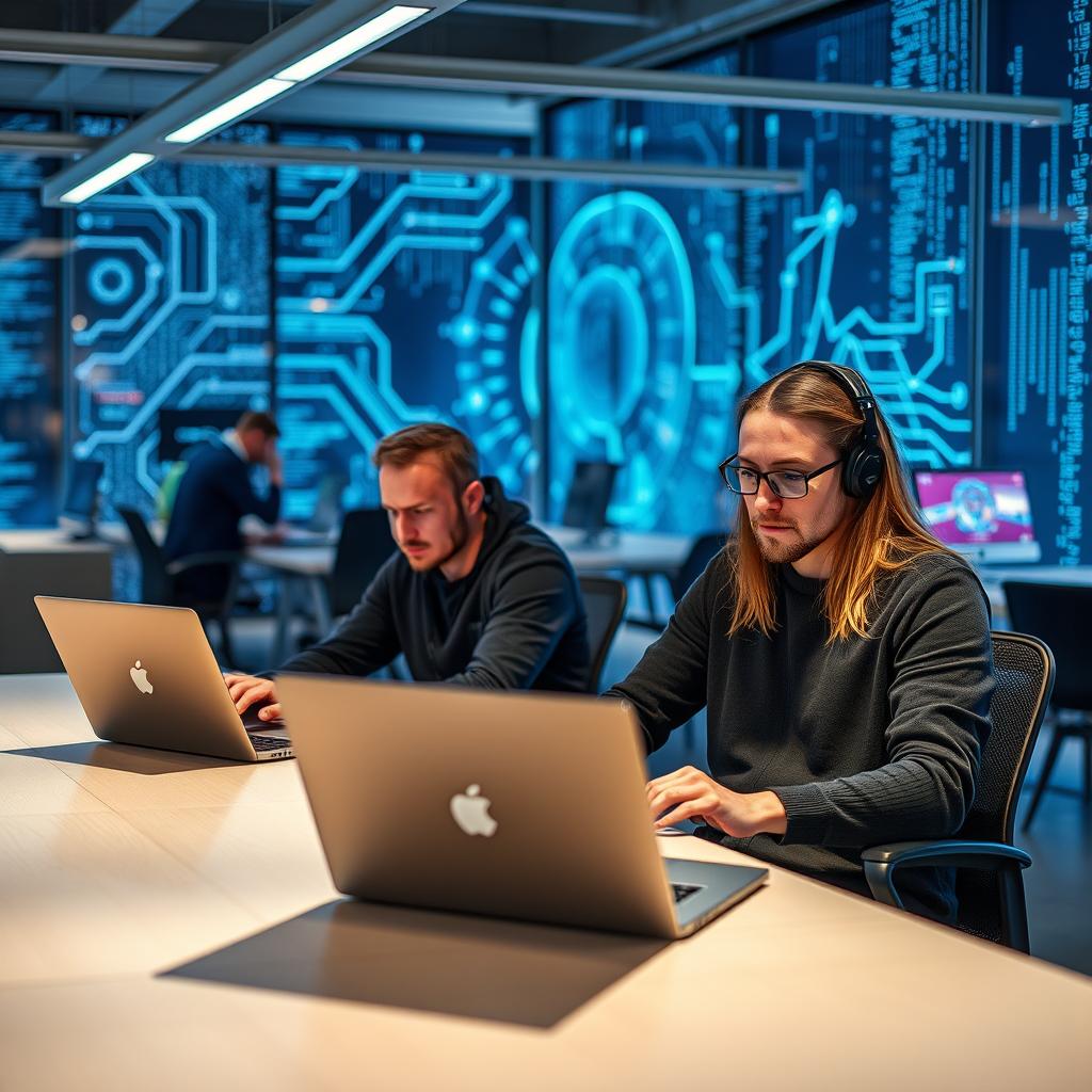 Til denne artikel ville et ideelt fotografi være et nærbillede af en gruppe engagerede softwareudviklere, der arbejder med Metas Llama 4-modeller i et moderne kontormiljø. Billedet fanger to udviklere i dyb koncentration, mens de interagerer med komplekse algoritmer på deres laptops, med levende skærmvisualiseringer i baggrunden, der symboliserer det innovative aspekt ved åben AI. Kompositionen vil inkludere en blød fokus-effekt, der fremhæver udviklerne, mens kontormiljøets teknologi tager et mere udvisket udtryk, hvilket giver en levende fornemmelse af aktivitet og nysgerrighed. Billedet vil blive taget med en Nikon Z6, udstyret med en 35mm f/1.8 linse for at opnå en sikker dybdeskarphed. Eksponeringen vil være sat til 1/160 sekunder ved f/2.8 og ISO 800 for at balancere kontorens naturlige belysning og skabte skygger. Post-produktionen vil foregå i Adobe Photoshop, hvor jeg vil justere farven og kontrasten for at forstærke den inspiration, der udstråler fra dette nye kapitel inden for AI-udvikling.
