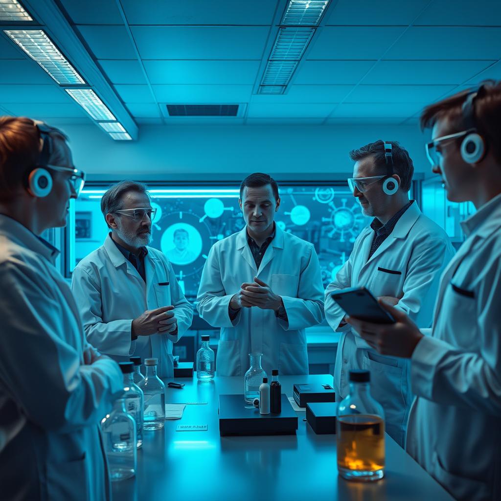 For denne sidste del af artiklen om Llamole og dets implikationer for virksomheder som Snilld, kunne et billede af et moderne laboratoriemiljø med et fokus på samarbejde mellem mennesker og teknologi være meget passende. Motivet kunne vise en gruppe forskere, der engagerer sig i diskussioner, mens de bruger avancerede digitale skærme, der viser interaktive data og molekylære modeller. Billedet vil ikke blot vise det dynamiske miljø, men også afspejle den optimistiske fremtid, som AI-teknologi bringer til feltet. Billedet kan være taget med en Sony A7R IV og et FE 35mm f/1.4 GM objektiv for at fange skarpheden i ansigterne og detaljerne i de digitale skærme. Eksponeringsindstillingerne kunne være ISO 400, blænde f/2.8 og en lukketid på 1/125 sekunder for at sikre både lysstyrke og klarhed. Post-behandlingen vil fokusere på at fremhæve de futuristiske skærme gennem en let farvejustering og kontrastforstærkning, hvilket underlines teknologiens rolle i fremtidens medicinsk design og udvikling.