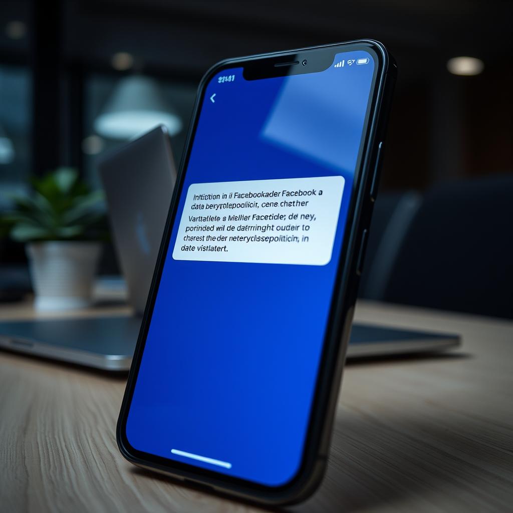 I et billede, der visuelt formidler den aktuelle situation med Meta og databeskyttelsespolitikken, forestiller jeg mig en smuk komposition med fokus på en smartphone, der hviler på et moderne kontorbord. Skærmen er oplyst af en notifikation fra Facebook, der varsler brugeren om de nye ændringer i databeskyttelsespolitikken. Denne notifikation står i kontrast til en sløret baggrund af kontormiljøet, som symboliserer erhvervslivet og de nuancerede udfordringer, især for SMV'er i denne nye virkelighed. Billedet er optaget med en Canon EOS R og et 50mm f/1.8 objektiv, der tillader imponerende skarphed og en smuk bokeh-effekt. Eksponeringen er indstillet til 1/125 sekunder, f/2.8 og ISO 200, hvilket sikrer et klart fokus på telefonens skærm, mens den slørede baggrund bidrager til dybde og kontekst. Det naturlige lys, der strømmer ind fra et vindue, skaber bløde skygger, hvilket yderligere forstærker billedets visuelle appel. Post-produktionen vil omfatte en styrkelse af kontrasten og farverne, for at sikre, at det centrale budskab om databeskyttelsen står klart frem.
