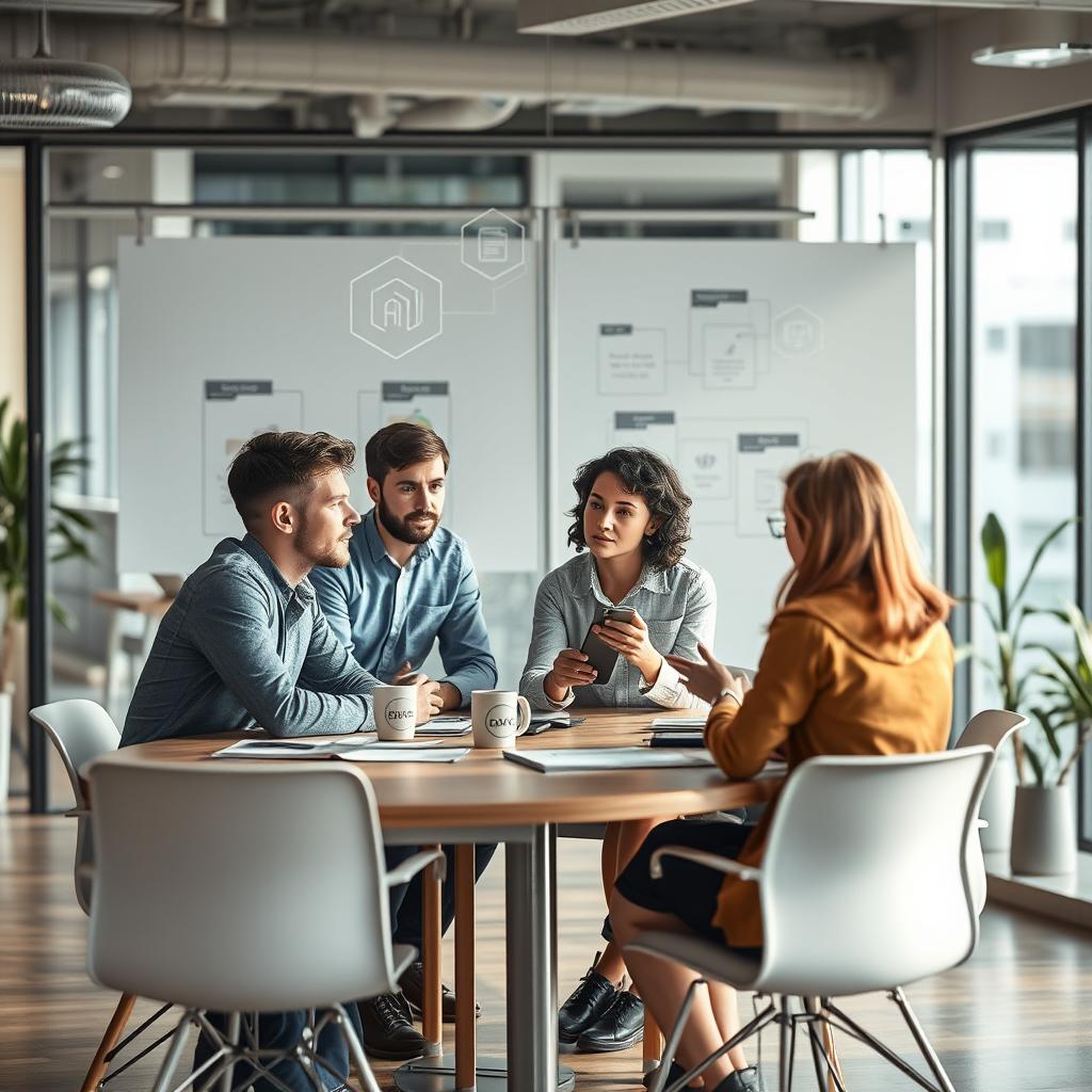 Til illustration af den afmystificering, som artiklen om AI-agenters tilgængelighed adresserer, vil jeg tage et dynamisk billede af et moderne erhvervskontor, hvor unge fagfolk deltager i en brainstorming-session. Motivationen for dette billede er at vise et engageret team, der samarbejder om idéer til AI-løsninger, hvilket understreger, hvordan teknologi nu er blevet en del af dagligdagen for mange små og mellemstore virksomheder. Skærmen i baggrunden vil præsentere visuelle data, der viser, hvordan AI kan integreres i deres arbejdsgange, mens en farverig palet af laptoplys og whiteboards fremhæver den kreative energi i rummet. Jeg vil anvende mit Canon EOS R5 med et RF 35mm f/1.8 macro objektiv for at opnå en skarphed, der fanger både ansigtsudtryk og interaktionen mellem deltagerne. Mine indstillinger vil være ISO 800, blænde f/2.5 og lukketid på 1/60 sekunder for at sikre optimal belysning og dybdeskarphed. Dette skud vil sætte fokus på den praktiske værdi af at arbejde med AI, ved at vise almindelige mennesker i aktion, der samler deres viden og samarbejder om at bygge løsninger, hvilket underbygger artiklens budskab om, at AI nu er tilgængeligt for alle.