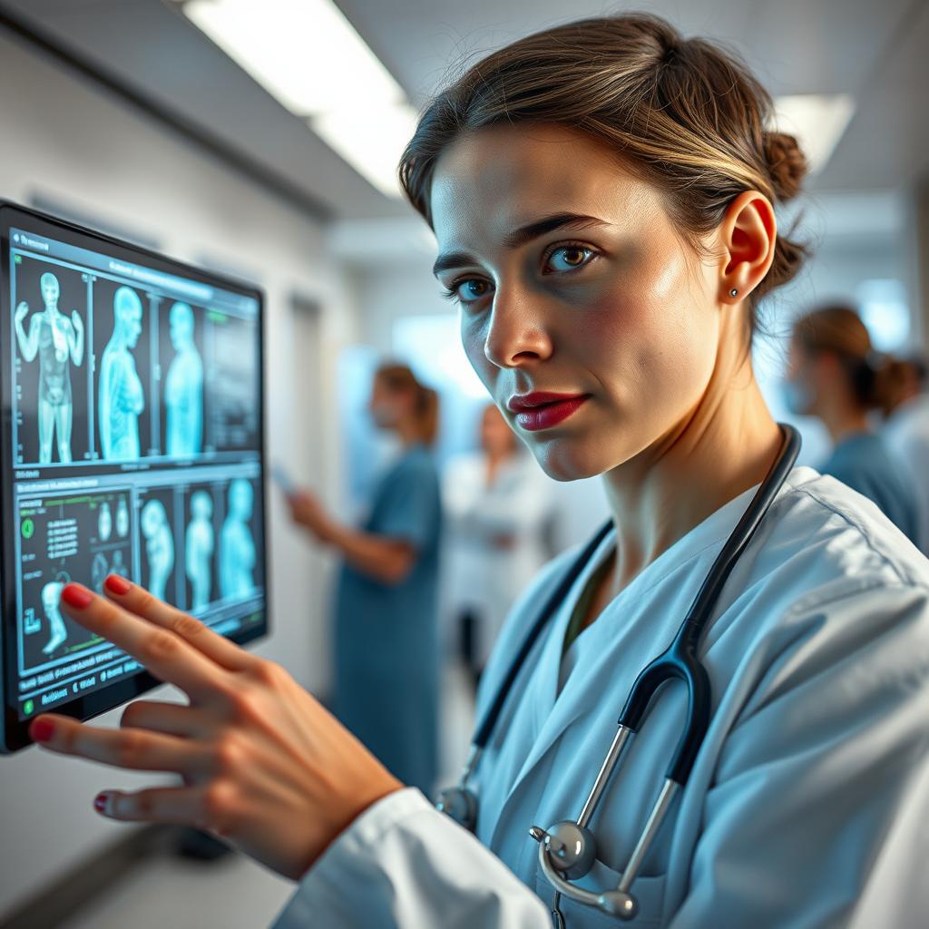 Til denne artikel ville jeg tage et billede af en sundhedsperson, der interagerer med en avanceret multimodal AI-diagnoseenhed i et moderne klinisk miljø. Motivets fokus ville være på sundhedspersonens ansigt, der udstråler koncentration og nysgerrighed, mens AI-systemet analyserer patientens billeder på en skærm ved siden af. I baggrunden ser vi andre sundhedspersonale, der arbejder med digitale enheder, hvilket giver et dynamisk indtryk af, hvordan teknologi bliver en integreret del af den moderne kliniske praksis. Jeg ville anvende et Canon EOS R5-kamera med en 24-70mm f/2.8 linse, indstillet på f/4 for at fremhæve sundhedspersonens ansigt tydeligt, mens baggrunden er let uskarp for at skabe dybde i billedet. ISO ville blive sat til 400 for at opnå optimal billedkvalitet under de kunstige belysningsforhold i klinikken. Bløde lysforhold ville være essentielle for at fremhæve de menneskelige elementer. I post-produktionen ville jeg finjustere billedet i Lightroom for at sikre en indbydende og professionel æstetik, der underbygger den innovative tilgang til sundhedssektoren.