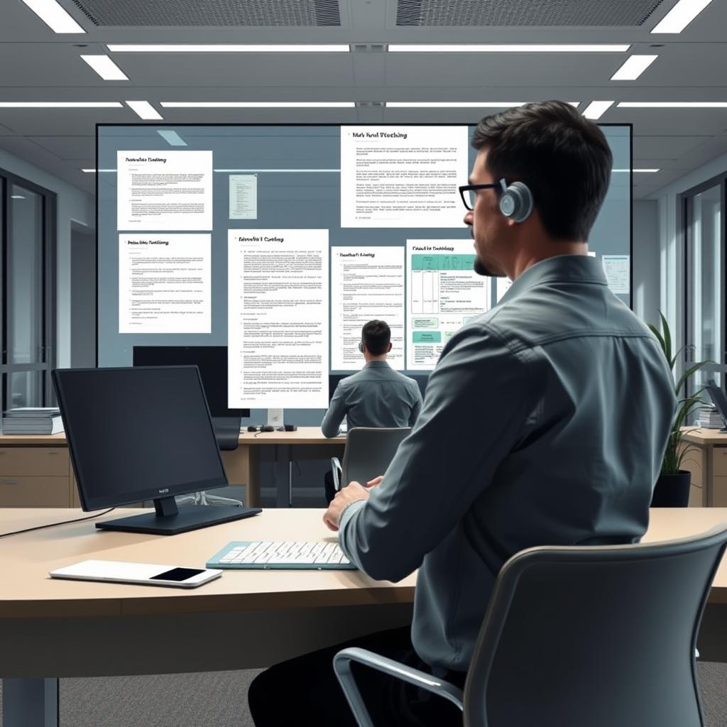 Til denne artikel vil jeg tage et dynamisk og oplysende billede af en moderne kontorarbejdsplads, hvor en medarbejder interagerer med en AI-drevet dokumentudtræksløsning på en stor, klar skærm. Billedet vil centrere omkring skærmen, som viser komplekse dokumenter med håndskrevne noter, tabeller og diagrammer, mens medarbejderen sidder i fokus og ser koncentreret ud. Dette komposition vil symbolisere skiftet fra traditionel OCR til mere avancerede, agentbaserede løsninger, hvilket afspejler artikelens kernebudskab om effektivisering og modernisering af dokumenthåndtering. Jeg vil bruge mit Canon EOS 5D Mark IV med en 24-70mm f/2.8-linse. Kompositionen vil følge tredelingsreglerne, hvor skærmen placeres i den ene tredjedel, mens den koncentrerede medarbejder optager den anden. Med en blændeåbning på f/4 vil jeg sikre fokus på både skærm og medarbejder, mens jeg sætter ISO til 400 og en lukkerhastighed på 1/125 sek. Efterfølgende vil jeg redigere billedet i Adobe Lightroom for at justere lysstyrke og kontrast, hvilket vil fremhæve det teknologiske aspekt i billedet og understøtte artiklens budskab.