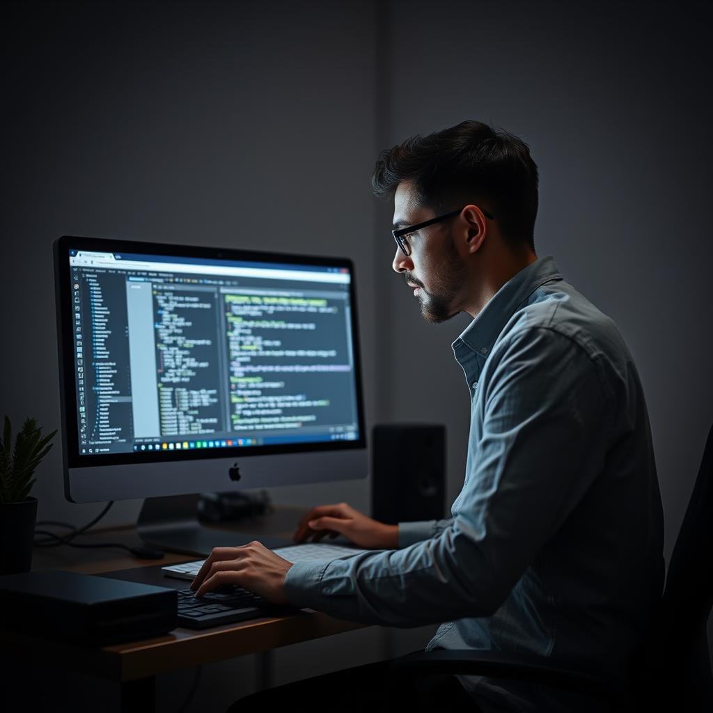 For at fange essensen af den første del af artiklen om Llama Prompt Ops, forestiller jeg mig et billede af en udvikler, der koncentreret arbejder ved sin computerskærm. På skærmen vises et klart layout af Llama Prompt Ops' brugerflade, hvor forskellige prompts og indstillinger er synlige. Motivets komposition benytter gyldne snit for at lede øjet mod skærmens lysende indhold, mens udvikleren står i skygge, hvilket symboliserer den spændende teknologi, der arbejdes med i mørket. Jeg vil anvende en Canon EOS R5 med RF 24-70mm f/2.8L-linse ved en blænde på f/4 og eksponeringstid på 1/60 sek. for at sikre god dybdeskarphed og skarphed i skærmens detaljer. Billedet vil blive taget i et kontormiljø med dempet belysning, hvor en enkelt lyskilde belyser både udvikleren og skærmen, hvilket skaber en dramatisk kontrast, der fremhæver arbejderens fokus på den innovative teknologi. Efterfølgende vil jeg bruge Adobe Lightroom til at justere lysbalance og kontrast, så det bløde udtryk af kontorlyset fremhæves, hvilket afspejler den kreative proces bag Llama Prompt Ops. Dette billede vil ikke blot informere, men også inspirere publikum om de teknologiske fremskridt i prompt-optimering.