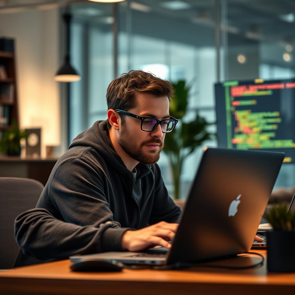 For at illustrere essensen af Google Gemini CLI og den vigtige overgang til gratis AI-kodeassistance, vil et dynamisk billede af en softwareudvikler, der engageret interagerer med terminalen på sin laptop, være ideelt. Billedet skal fange udviklerens intense fokus et øjeblik, hvor skærmen viser aktiv kode, symboliserende den transformative indflydelse af Gemini CLI. Den moderne arbejdsplads i baggrunden skal være let sløret for at fremhæve udvikleren, hvilket kommunikerer en stemning af innovation og fremtidens værktøjer i tech-landskabet. Jeg vil bruge mit Canon EOS R5 med en Canon RF 50mm f/1.2-linse for at opnå en skarp fokusering på udvikleren, hvor baggrunden svagt sløres takket være en blændeåbning på f/1.8. Med en lukketid på 1/125 sek. og ISO 400 vil billedet sikre klare detaljer under kontorbelysningen. Efterfølgende vil jeg redigere billedet i Adobe Lightroom, hvor jeg vil justere kontrasten og farvetonerne for at fremhæve den energiske og innovative atmosfære omkring lanceringen af Gemini CLI. Dette visuelle udtryk vil perfekt komplimentere artiklens budskaber om tilgængelighed og revolutionerende muligheder for både udviklere og virksomheder.