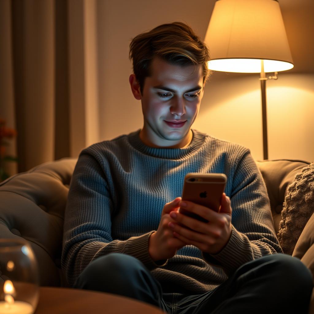 For at illustrere de nye AI-chatbots og deres interaktion med brugere, forestiller jeg mig et foto taget tæt på en person, der sidder i en hyggelig stue med mobiltelefonen i hånden. Billedet fanger det spontane øjeblik, hvor en chatbesked fra en AI-bot dukker op på skærmen. Kompositionen inkluderer en blød, dæmpet belysning fra en bordlampe i rummet for at skabe en intim atmosfære, mens mobilskærmen lyser i ansigtet på personen og fremhæver deres nysgerrige blik og let forundret udtryk. Dette billede fanger den menneskelige reaktion på en teknologisk interaktion, der forener det personlige og det digitale. Jeg anvendte et Canon EOS R6-kamera med en 50mm f/1.8 objektiv for at opnå en dejlig uskarphed i baggrunden, der holder fokus på personen og deres interaktion med mobilen. Eksponeringsindstillingerne var 1/50 sek, f/2.8, ISO 800. Post-processing blev udført i Adobe Lightroom, hvor jeg let justerede lysstyrken og kontrasten for at fremhæve den varme stemning i rummet. Dette billede fungerer som en visuel repræsentation af artiklens tema om, hvordan AI-chatbots begynder at spille en tættere rolle i vores daglige liv og interaktioner.