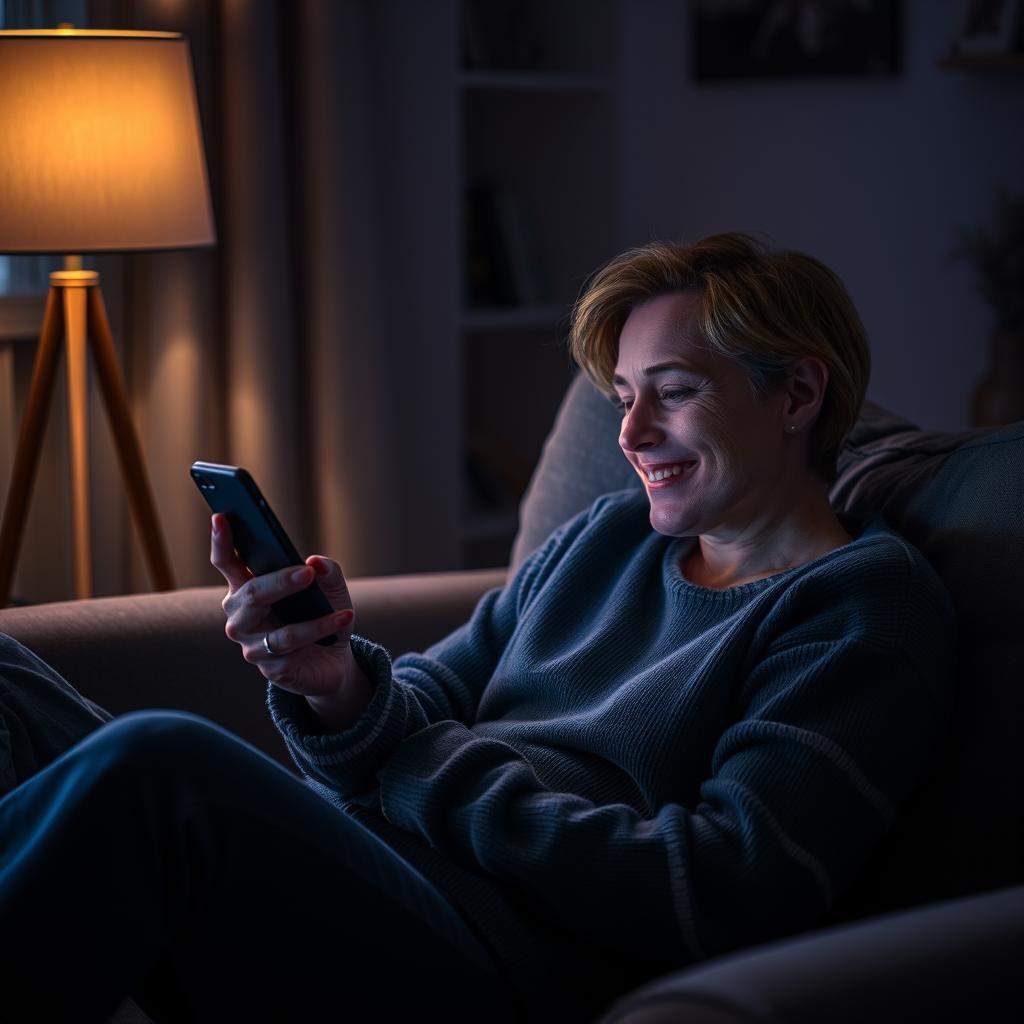For denne artikel ville et godt foto være et nærbillede af en person siddende komfortabelt i deres stue med en mobiltelefon i hånden. Billedet fanger det overraskede øjeblik, hvor en AI-chatbots besked pludselig dukker op på skærmen. Kompositionen vil inkludere en blød belysning fra en bordlampe, som skaber en varm og intim atmosfære, mens mobilskærmen lyser op i personens ansigt. Dette udtryk af nysgerrighed og let forundring visualiserer den menneskelige reaktion på det at interagere med teknologi på en mere personlig og engagerende måde. Jeg brugte et Canon EOS R6-kamera med et 50mm f/1.8 objektiv for at opnå en smuk dybdeskarphed, der fremhæver personen og den digitale interaktion, mens baggrunden forbliver uskarp. Eksponeringsindstillingerne var 1/50 sek, f/2.8, ISO 800 for optimal lysindtrængning og detaljegrad. I post-produktionen anvendte jeg Adobe Lightroom til at justere lysstyrke og kontrast for at forstærke den varme stemning og gøre øjeblikket mere indbydende, hvilket effektivt afspejler essensen af artiklens tema om AI-chatbots og deres øgede tilstedeværelse i vores liv.