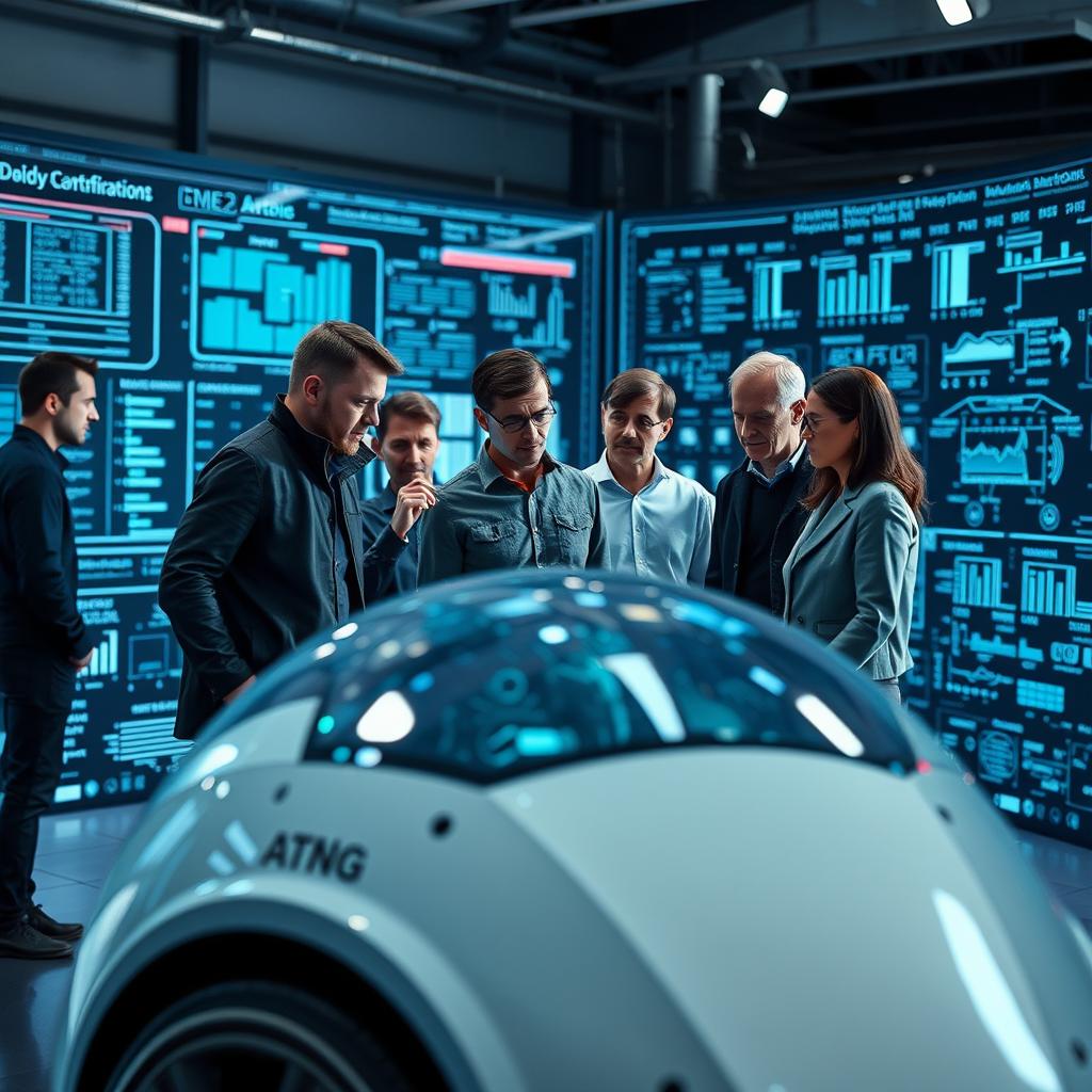 Til den sidste del af artiklen vil et spændende billede vise en gruppe it- og forretningsledere, der står omkring en stor skærm, hvor de interagerer med AI-modellen DeepSeek-TNG R1T2 Chimera. Billedet vil fange den intense koncentration og begejstring hos teamet, der analyserer data og grafiske visualiseringer af AIs hastighed og effektivitet. Kompositionen vil være dynamisk, med forgrunden fokuseret på de engagerede ansigtstræk hos lederne og baggrunden fyldt med moderne teknologi og visuelle datarepræsentationer, der skaber en indbydende og innovativ atmosfære. Jeg vil anvende mit Canon EOS R5-kamera med et 24-70mm f/2.8 objektiv, og blændeindstillingen vil være sat til f/5 for optimal skarphed og baggrundsblødhed. Eksponeringstiden vil være 1/160 sekunder med en ISO på 800 for at bibeholde detaljerne i det svagt oplyste, futuristiske kontormiljø. Lysopsætningen vil inkludere både det bløde kunstige lys i rummet og naturligt lys fra vinduerne for at fremhæve ansigtstræk og skabe en inspirerende stemning. Billedet vil effektivt kommunikere, hvordan teknologi som Chimera kan revolutionere virksomhedsledelse og beslutningstagning.