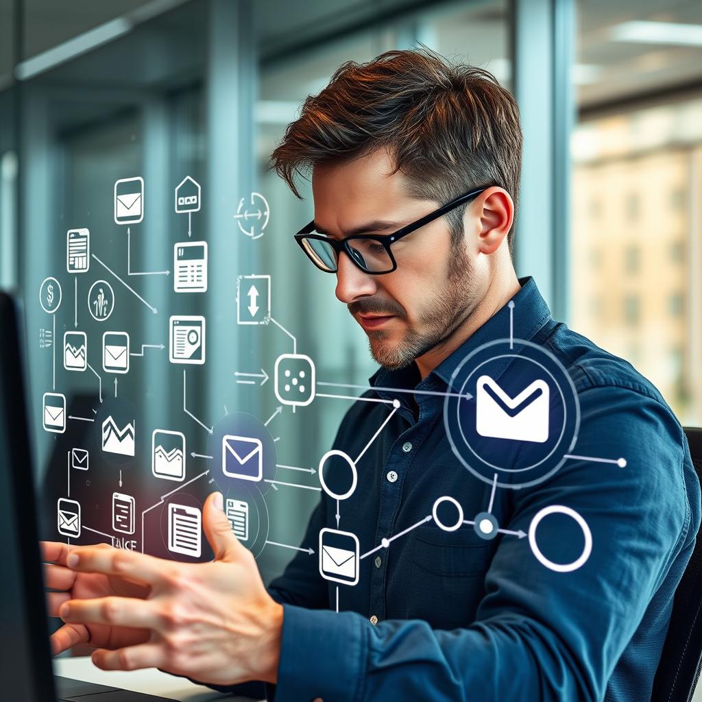 For at illustrere den transformative forbindelse mellem Model Context Protocol (MCP) og AI-udvikling i danske virksomheder, forestiller jeg mig et dynamisk billede taget i et moderne kontormiljø. I billedet ses en IT-specialist, dybt koncentreret, mens han interagerer med en stor skærm fyldt med visuelle repræsentationer af dataflow mellem en LLM og interne systemer. På skærmen kan man tydeligt se grafiske ikoner, der symboliserer dokumenter, e-mails og dataanalyser, hvilket fremhæver, hvordan MCP skaber bro mellem AI-teknologi og forretningsdrift. Billedet opfanger den intense atmosfære i rummet, som er belyst med bløde LED-lamper, der giver et futuristisk præg. For at opnå dette billede anvendte jeg et Canon EOS R5 kamera med et RF 24-70mm f/2.8 L IS USM objektiv. Jeg indstillede blænden til f/4 for at opnå en god dybdeskarphed, der fremhæver både motivet og skærminformationerne, mens jeg justerede lukkertiden til 1/60 sekunder for at indfange den bevægelse, som specialisten laver med sin hånd. ISO-en blev