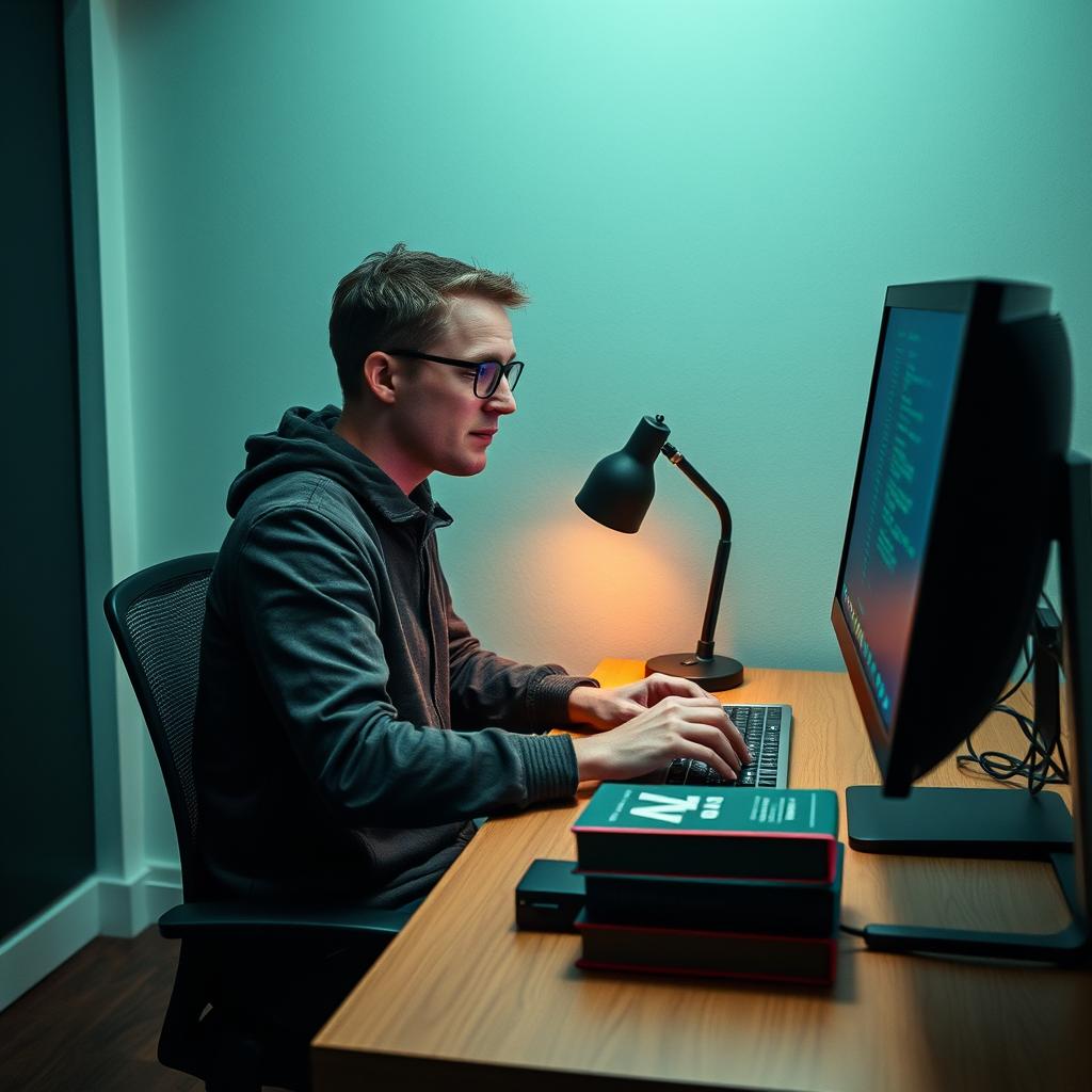 Billedet, der vil ledsage den indledende del af artiklen om ByteDances Trae Agent, viser en moderne softwareudvikler, der arbejder ved en computer. Skærmen er fyldt med en farverig kommandolinjegrænseflade (CLI), og på skrivebordet ligger bøger om AI og softwareudvikling, hvilket symboliserer fusionen mellem traditionel udvikling og ny teknologi. Motivets komposition er inspireret af gyldne snit, hvor udvikleren placeres i den nederste del af billedet, mens skærmen optager den øvre del, hvilket skaber en dynamisk balance og fokus på interaktionen mellem menneske og maskine.

Jeg anvendte et Canon EOS R5-kamera med et RF 24-70mm f/2.8L objektiv for at opnå en skarphed og dybde, der fremhæver detaljerne i kommandolinjen. Eksponeringen blev indstillet til ISO 400, f/4 apertur og en lukketid på 1/125 sekunder for at sikre tilstrækkelig lys og farvemætning uden at miste skarpheden. Efterfølgende billedredigering blev udført i Lightroom til finjustering af kontrast og farver, så den innovative ånd i Trae Agent og 