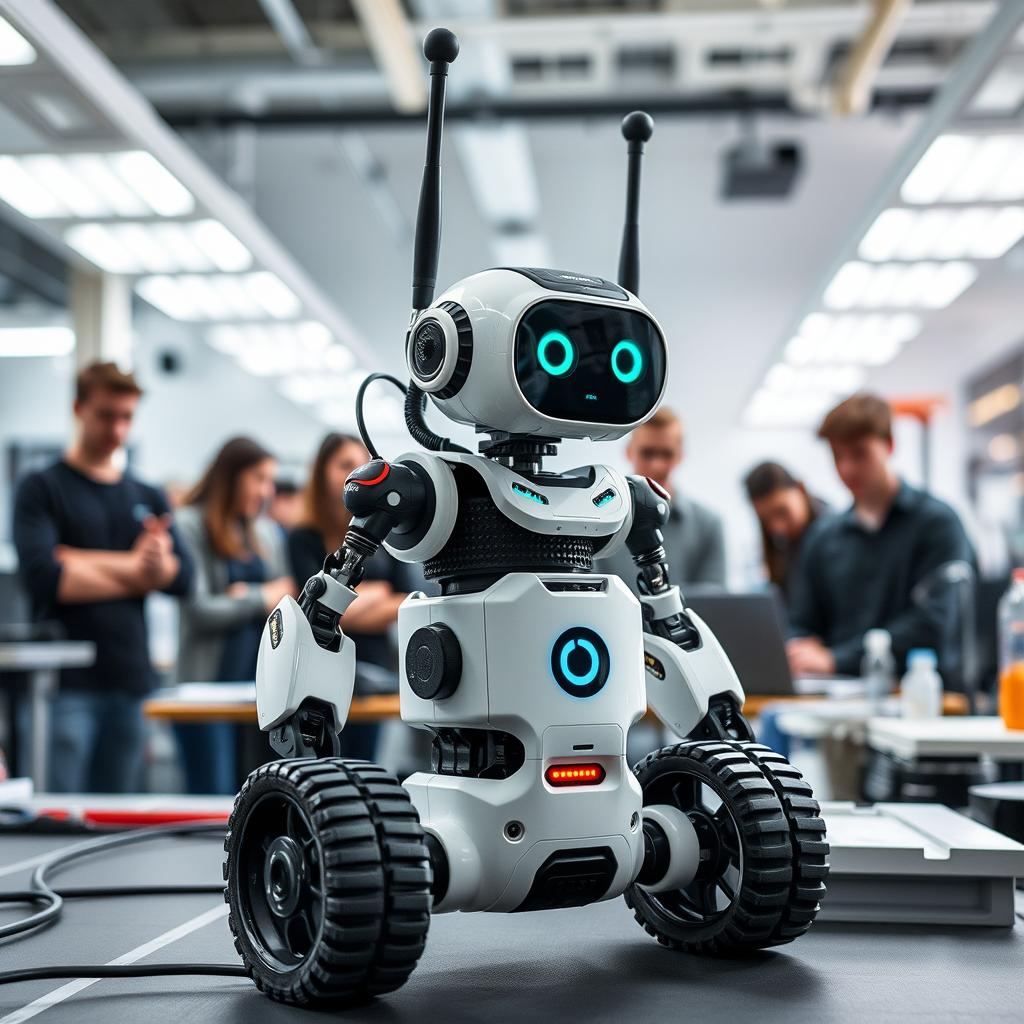 Billedet, der ledsager denne artikel, fanger essensen af Reachy Mini i aktion i et moderne laboratorium, hvor en gruppe unge udviklere er engageret i at programmere og interagere med robotten. Kompositionen er opbygget omkring robotten, der står centralt i billedet med sine animerede antenner og wide-angle kameraer synligt. Baggrunden er fyldt med teknologisk udstyr og skærme, der viser kodning og data, der understreger det kreative arbejde og samarbejdet mellem de enkelte udviklere. Jeg har anvendt en Canon EOS R6 med et RF 24-70mm f/2.8L IS USM-objektiv, indstillet på ISO 800, blænde f/4.0 og 1/125 sekund, hvilket giver et klart fokus på Reachy Mini, mens de bløde slørede detaljer i baggrunden tilføjer dybde til scenen. I post-produktionen har jeg justeret kontrasten og farvetemperaturen for at fremhæve robotten og dens miljø, hvilket yderligere understreger, hvordan Reachy Mini bliver et værktøj for kommende AI-udviklere. Billedet kommunikerer ikke blot det tekniske aspekt af robotten, men også den innova