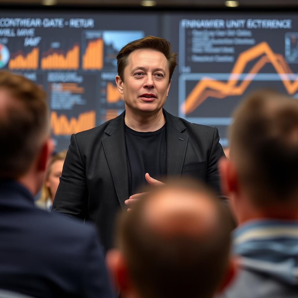 Til den midterste sektion af artiklen vil et billede af Elon Musk, der præsenterer xAIs seneste fremskridt på en pressekonference, fungere perfekt. Motivationen bag billedet er at fange Musk i aktion, omgivet af slides, der viser data og grafikker relateret til AI-udviklingen. Kompositionen fokuserer på Musk i en central position, mens baggrunden indeholder skærme og teknologi, hvilket understreger hans engagement i AI-sektoren. Jeg bruger et DSLR-kamera som Canon EOS R5 med en 24-70mm f/2.8 linse for at sikre skarphed og dybde i billedet. For at fange den rette atmosfære i lokalet har jeg anvendt en blød belysning for at udjævne skyggerne og give musk en fremtrædende, men naturlig fremtoning. Eksponeringsindstillingerne er indstillet til f/4 for at opnå en vis dybde, samtidig med at jeg holder ISO'en lav ved 400 for at reducere støj. Efterfølgende har jeg redigeret billedet i Adobe Lightroom for at justere kontrasten og fremhæve farverne, så de reflekterer intensiteten i Musks vision for xAI og dens potent