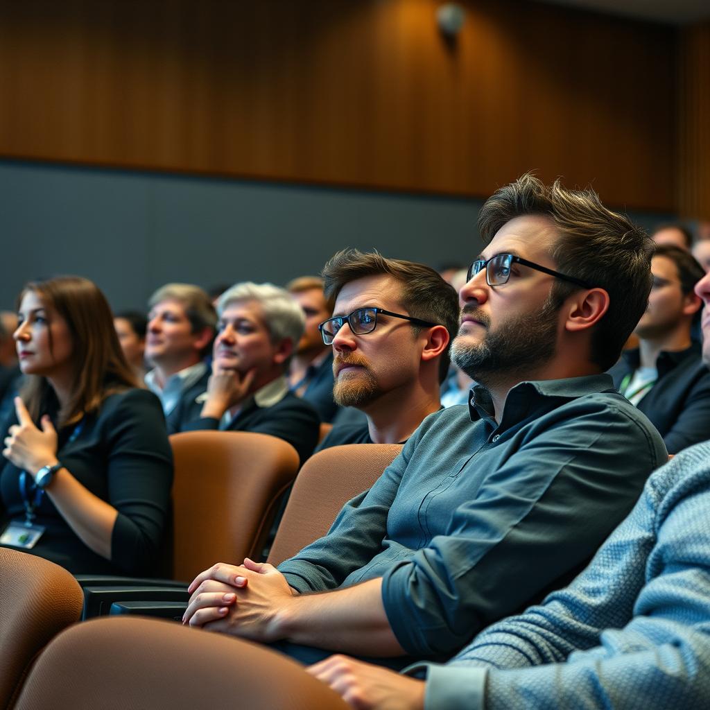 For et foto, der vil komplementere den midterste del af artiklen, kan jeg se for mig et stemningsfuldt billede af en gruppe Windsurf-ansatte i et auditorium med blandede ansigtsudtryk, der viser en kombination af skuffelse, usikkerhed og angst. Billedet fanger øjeblikket, hvor Jeff Wang, den midlertidige CEO, holder en vigtig meddelelse. Skuddet vil være taget i et lavt lys med naturligt lys fra vinduerne, skabt med en Canon EOS 5D Mark IV med en 24-70mm f/2.8 linse. Indstillingerne kunne være ISO 800, blænde f/4 og en lukkertid på 1/60 sek., hvilket giver en blød baggrunds-uskarphed, mens fokus ligger på personerne i forgrunden. Kompositionen vil følge tredelingsprincippet, med fokus på ansigtet af Wang, der taler, men samtidig indfanger de reaktionerende ansatte, som sidder spredt bag ham. Dette billede vil ikke blot vise lederskabet, men også den menneskelige side af situationen, som skaber forbindelse til læserne og fremkalder empati for de ansatte via deres synlige emotionelle tilstande. Redigeringen vi