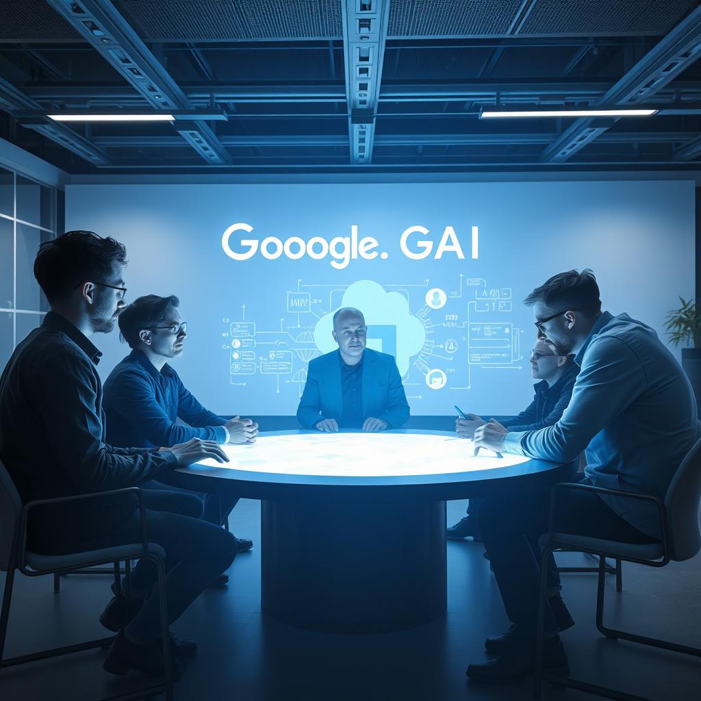 Til den midterste del af artiklen vil jeg tage et billede, der indfanger det dynamiske samspil mellem Google Cloud og OpenAI. Billedet vil vise et moderne kontorlandskab, hvor en gruppe teknologifolk – forskere og ingeniører – samles omkring en skærm, der viser dataanalyse og AI-modeller i realtid. Scenen vil være oplyst af bløde LED-lys, der giver et futuristisk præg og fremhæver de avancerede teknologiske værktøjer, de arbejder med. I baggrunden vil der være Google Cloud og OpenAI-logoer for at understrege partnerskabet. Udstyret, jeg ville bruge til at tage dette billede, er et Canon EOS R5 med en RF 24-70mm f/2.8L IS USM-linse. Indstillingerne ville være f/4 for at opnå en skarp fokus på motivet, mens baggrunden holdes let sløret, og en lukketid på 1/125 sekund for at undgå bevægelsessløring i det dynamiske miljø. Dette ville give en klar og professionel stemning til billedet. Post-produktionen ville involvere farvekorrektion for at gøre farverne mere livlige og tilføje kontrast for at fremhæve lys og dy