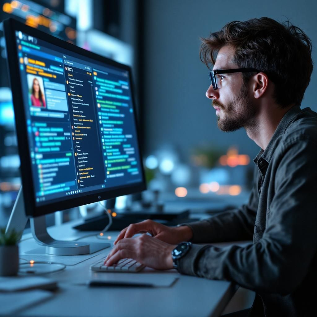For at illustrere OpenAIs overgang til GPT-5 og den centrale konsolidering af chatmodeller, vil et potentielt foto være en nærbillede af en bruger, der arbejder på en computer med ChatGPT-platformen åben. Billedet kunne vise et frustreret ansigt, der ser på skærmen, mens forskellige tidligere modelversioner, som GPT-4o og GPT-3, er gråtonet i baggrunden. Motivationen bag kompositionen er at fange de følelsesmæssige reaktioner fra brugerne over tabet af deres yndlingsmodeller, mens fokus på ansigtet skaber en dramatisk effekt og understreger det personlige element i denne store ændring. For at opnå det ønskede udtryk kan der anvendes et Canon EOS R5-kamera med en 85mm f/1.4 linse, indstillet til en blænde på f/2.8 for at skabe en blød bokeh-effekt omkring brugeren og skærmen. ISO kan holdes på 400 for at opnå skarphed uden støj ved indendørs belysning, og lukketid på 1/125 sekunder for at fange ethvert muligt bevægelse fra brugeren. I post-produktionen kan der tilføjes kontrast og farvejusteringer for at for