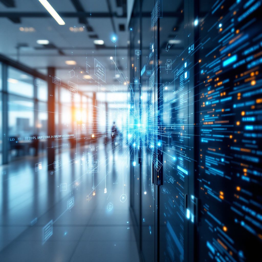 Det mest fængende og realistiske billede, der kan visualisere afsnittet om LLM-sikkerhed og injektionsangreb, er en komposition af et moderne kontor- eller datacentermiljø, hvor en it-sikkerhedskonstellation fungerer i praksis. Forestil dig en nærskud af en stor, transparent skærm, hvor komplekse grafiske visualiseringer af netværksflader, digitale dataflydninger og skjulte instruktioner – som Unicode- og CSS-tegn – smelter sammen i en form for abstrakt, men realistisk repræsentation af det virtuelle trusselslandskab. Rundt om står medarbejdere i arkivbureaustil, der med fokuserede blikke observerer og analyserer dataflow på store, moderne monitorer. Lyset er dæmpet, men skærmene skaber en blålig glød, der fremhæver det digitale nattemiljø, og små, subtile elementer som blinkende advarselslamper eller kode-baserede visualiseringer forstærker det dokumentaristiske præg. Dette billede fanger den konstante overvågning, de skjulte trusler og den komplekse forsvarsstrategi, der er nødvendigt for at forhindre in