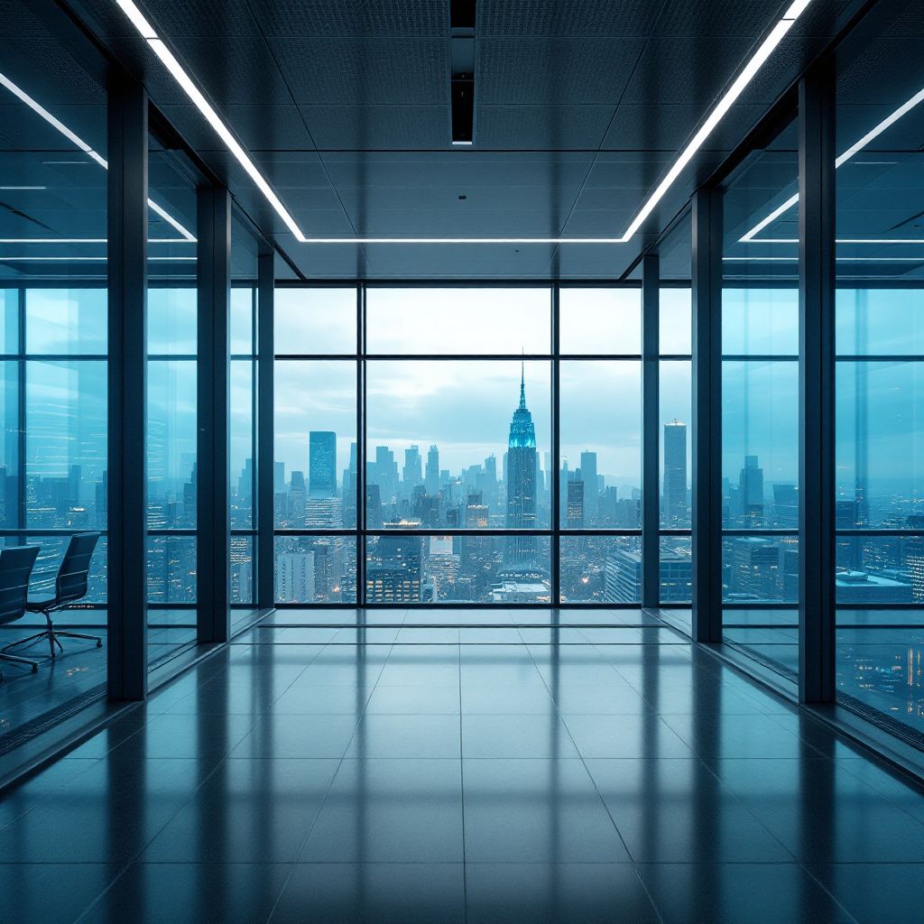 Det mest fængende og spændende dokumentaristiske billede, der passer til emnet om AI'ers rolle som de første ansatte i den nye startup-virkelighed, kunne være et realistisk billede af et moderniseret, futuristisk kontorudtryk uden mennesker. Forestil dig et kameraperspektiv, hvor en række minimalistiske, avancerede AI-enheder er integreret i et åbent, højloftet miljø med store vinduer, der afslører en by med futuristic skyline. Særligt fokuseres der på en serie trådløst forbundne, elegant designede enheder – nogle med bløde linjer, andre med synlige LED-striber, der symboliserer datastreams og autonomitet. I midten står en abstrakt, kunstnerisk fremstilling af dataflows, der flyder gennem rummet som lysbånd, hvilket illustrerer AI'ernes autonome operationer. Disse dataflows kan visualiseres som farverige, glidende linjer, der snor sig gennem rummet og binder systemerne sammen – en slags 