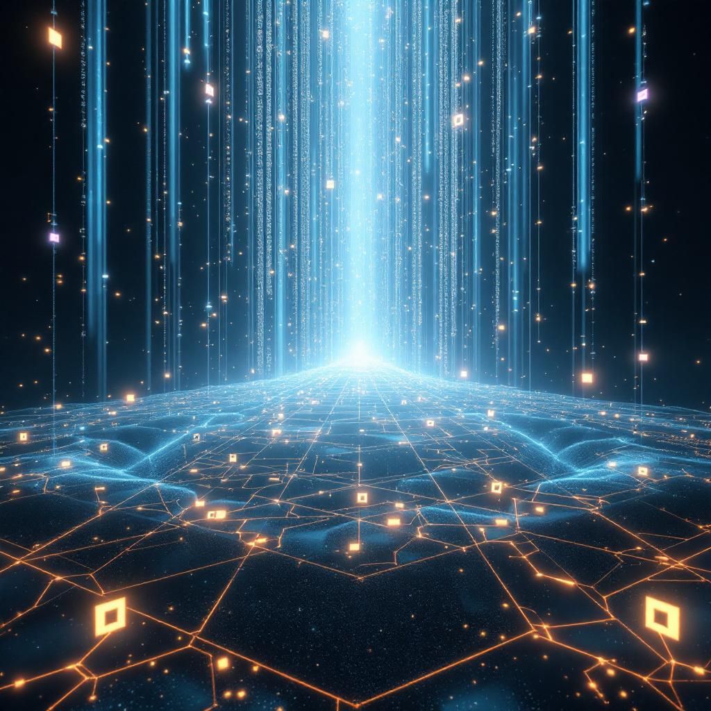 Forestil dig et realistisk, dokumentaristisk billede, hvor fokus er på en tredjedel af et moderne, teknologidrevet miljø, der symboliserer udfordringen med AI’s hukommelsesbegrænsninger. Billedet viser en stor, lidar-lignende struktur, der repræsenterer AI’s hukommelseslag: lag på lag af transparente, flydende informationer og data, der strømmer og divergerer i forskellige retninger, hvilket illustrerer den uendelige strøm af information, AI’en skal håndtere. Over billedplanet svæver små, glødende ikoner for data, tid og kontekst, der symboliserer både kort- og langtidshukommelse, uden at personfokus er til stede. Baggrunden er et minimalistisk, moderne miljø med rene linjer og subtile belysning, der understreger de abstrakte dataflow, og skaber en følelse af både kompleksitet og orden, uden at virke overdrevet sci-fi. Dette billede formidler den konkrete udfordring, AI’s hukommelsesproblemer udgør i en dagligdags, men højteknologisk kontekst, hvor data flyder gennem systemer som usynlige strømme – uden me