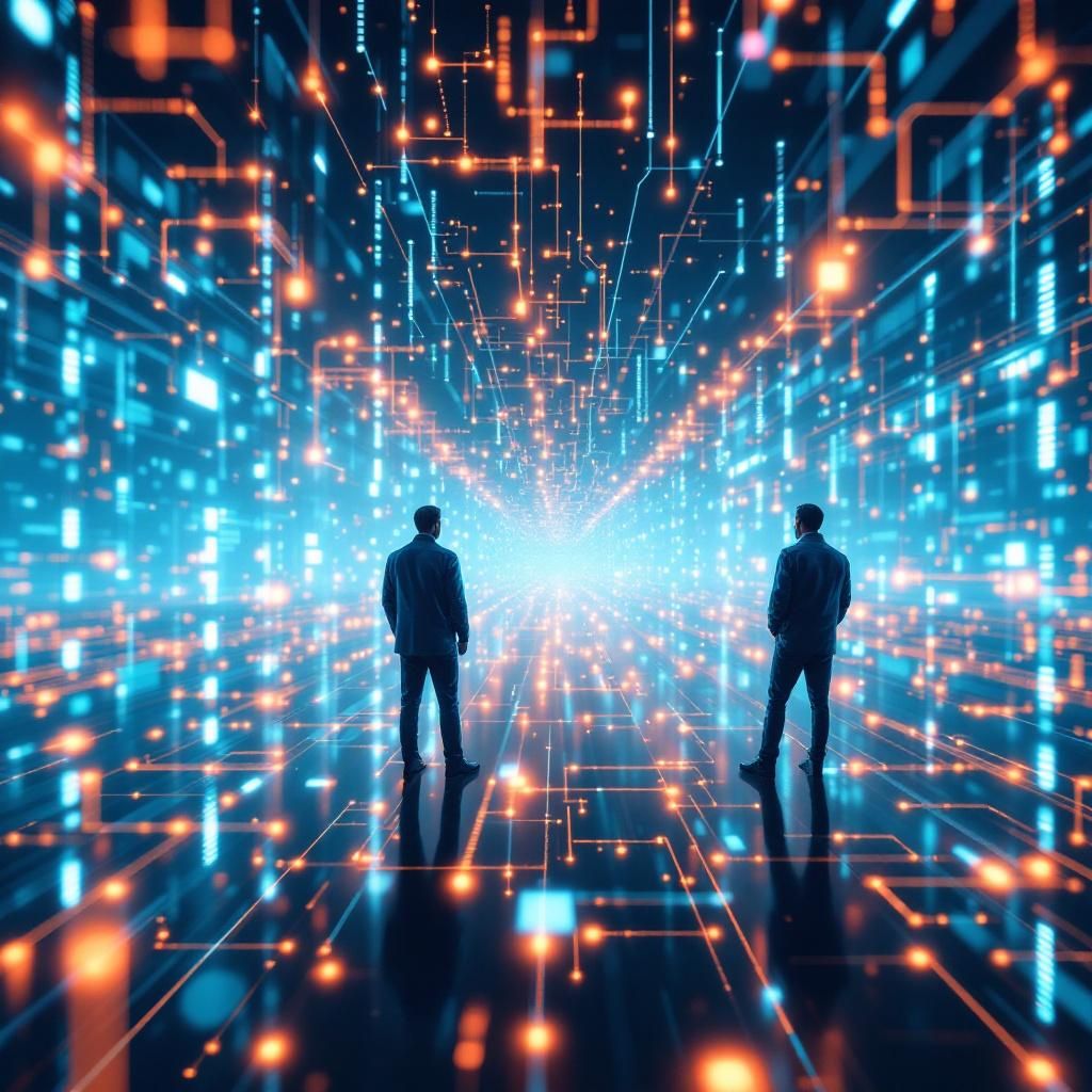 Det mest fængende og spændende billede til artiklen kunne illustrere en moderne, industriel scene, hvor et abstrakt, dynamisk netværk af datafloede og forbindelser er visualiseret gennem et komplekst, men realistisk hæfte af kabler, LED-lys og strukturer, der symboliserer long-term memory i AI-systemer. Dette landskab er placeret i en højteknologisk, steril laboratorie- eller kontrolrumsmiljø med en minimal menneskelig tilstedeværelse – få, nøje udvalgte figurer i baggrunden, der overvåger og justerer systemet, for at undgå fokus på individuelle personer. I centrum skimtes en stor, transparent skærm, der viser en grafisk representation af hukommelse – som en næsten organisk netværksstruktur, hvor pulserende lys og virtuelle forbindelser illustrerer adgangen til og lagringen af historiske AI-data. Det abstrakte design understreger vigtigheden af avanceret hukommelse uden at blive klichéfuldt futuristisk eller sci-fi-agtigt, men i stedet ægte, dokumentarisk og nuanceret – et visuelt apogé af kompleksitet, der f