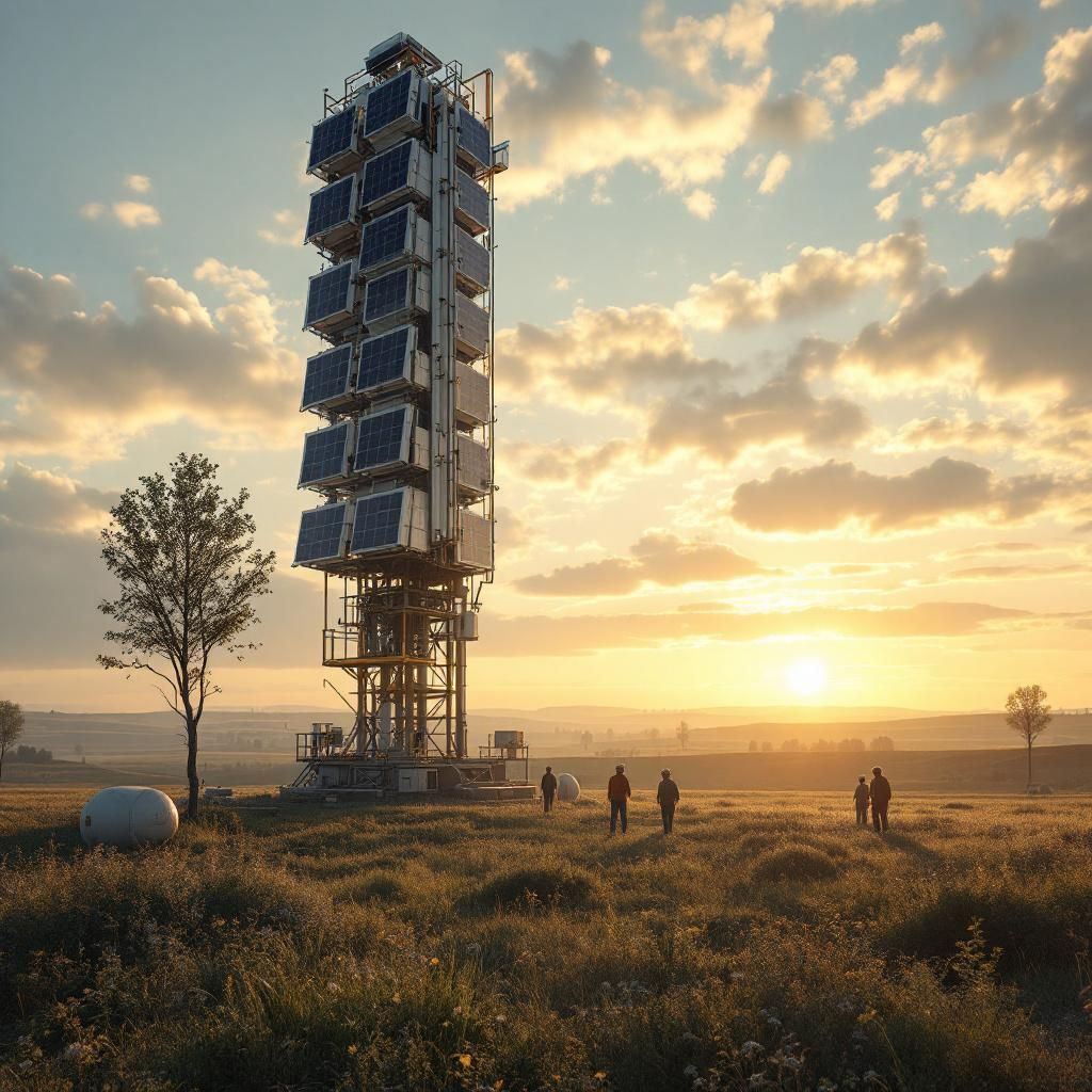 Det mest fængende og spændende foto, der kan visualisere emnet om rumdatacentre til AI, indrammer et realistisk miljø, hvor teknologien er integreret i vores nuværende hverdag. Forestil dig et nærbillede af en utæmmelig ørkenlandskab, hvor en gruppe ingeniører og forskere arbejder på at installere en stor, kraftig satellit, der afspejler sollys mod en klar himmel. Satellitten er udstyret med avancerede solpaneler og kommunikationsudstyr, der antyder dens formål: at generere og overføre data fra rummet. I baggrunden kan man ane en fjern, oplyst raket, der lige er landet eller er ved at blive klargjort, hvilket understreger de industrielle processer og teknologiens daglige realitet – uden science fiction-ets. Det dokumentaristiske miljø viser balancen mellem natur og teknologi, hvor den menneskelige indsats er tydeligt til stede, uden at fremhæve personer unødigt: det er et billede af det globale, miljømæssige og teknologiske øjeblik, som illustrerer en mærkbar skift i AI-infrastrukturens fremtid.