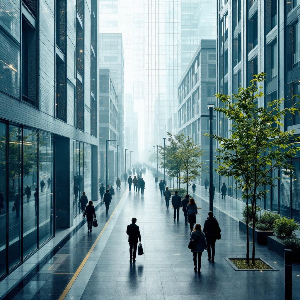 Forestil dig et foto, der fanger den abstrakte kerne af, hvordan AI-teknologi påvirker den offentlige sektor. Billedet er en detaljerepræsentation af et moderne bylandskab, hvor samhørighed mellem teknologi og samfund vises gennem en todelt scene: på den ene side en række transparente, flydende lag af digitale informationsstrømme, der snor sig gennem gaderne som lysende, organiske netværk; på den anden side en række kontur-skabte, livagtige silhuetter af borgere i forskellige hverdagssituationer, hvor de interagerer med disse informationsstrømme uden synligt at bruge computere. Disse lag symboliserer, hvordan transformer-arkitekturen, som ChatGPT bygger på, filtrerer og fokuserer relevante informationer for borgerne i realtid, og illustrerer den implicitte effekt af automatisering og beslutningsstøtte i den offentlige service. Billedet er optaget i et bredt perspektiv med dybdeskarp dybdefelt, hvor en blød gradient af tonefald understreger overgangene mellem det digitale og det fysiske miljø. Det anvendte ob