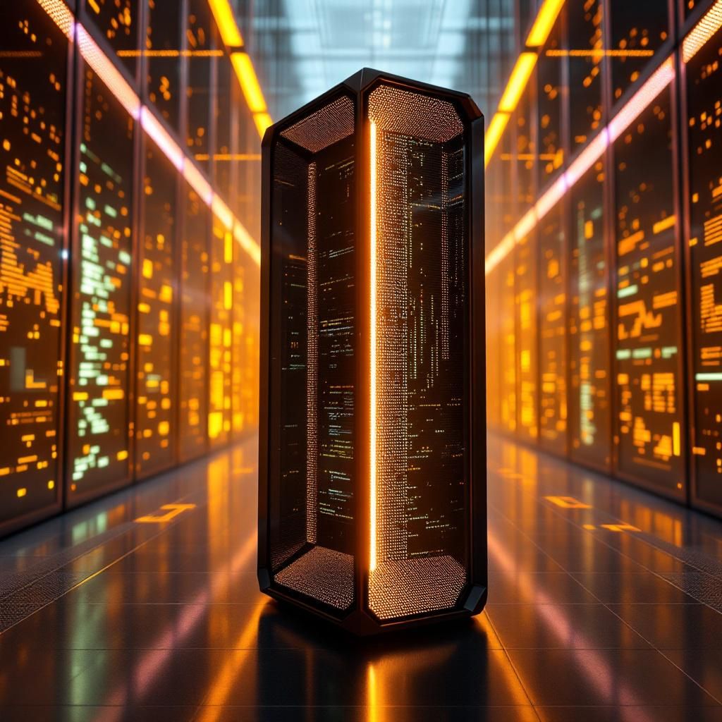 Det mest fængende og spændende foto, der afspejler essensen af artiklen, viser en stor, moderne data- og AI-operationscenter i et nyligt teknologimiljø. I fokus står en slank, futuristisk server eller supercomputer, der udstråler kraften i den nye kodestrategi, med LED-lys, der skifter farve i takt med dataflow og processer. Omkring den er et dynamisk miljø af flader med skærme, der viser kodestykker, datagrænseflader og diagrammer, og i baggrunden er større skærme, der visualiserer AI-arbejdsgange med abstrakte, men realistiske datagrafikker, der symboliserer effektivitet, skalerbarhed og sikkerhed. Billedet fremstår som en dokumentarisk gengivelse af et højteknologisk, nyansættende miljø, hvor avanceret kode udgør hjertet i AI-integrationer. Det fokuserer på det strukturelle og funktionelle i moderne AI-arkitektur, uden at overdrive, men understreger kraften, præcisionen og sektorens betydning for offentlige og private aktører, der implementerer nye effektivitets- og sikkerhedsmodeller. Det visualiserer, h